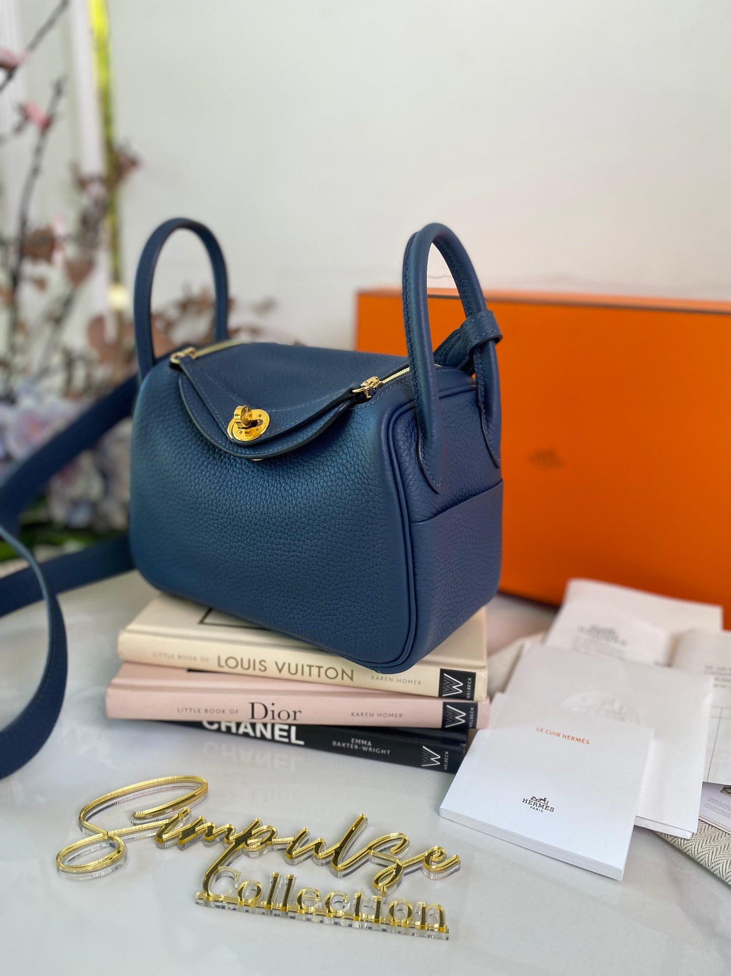 Mini Lindy Navy Blue GHW