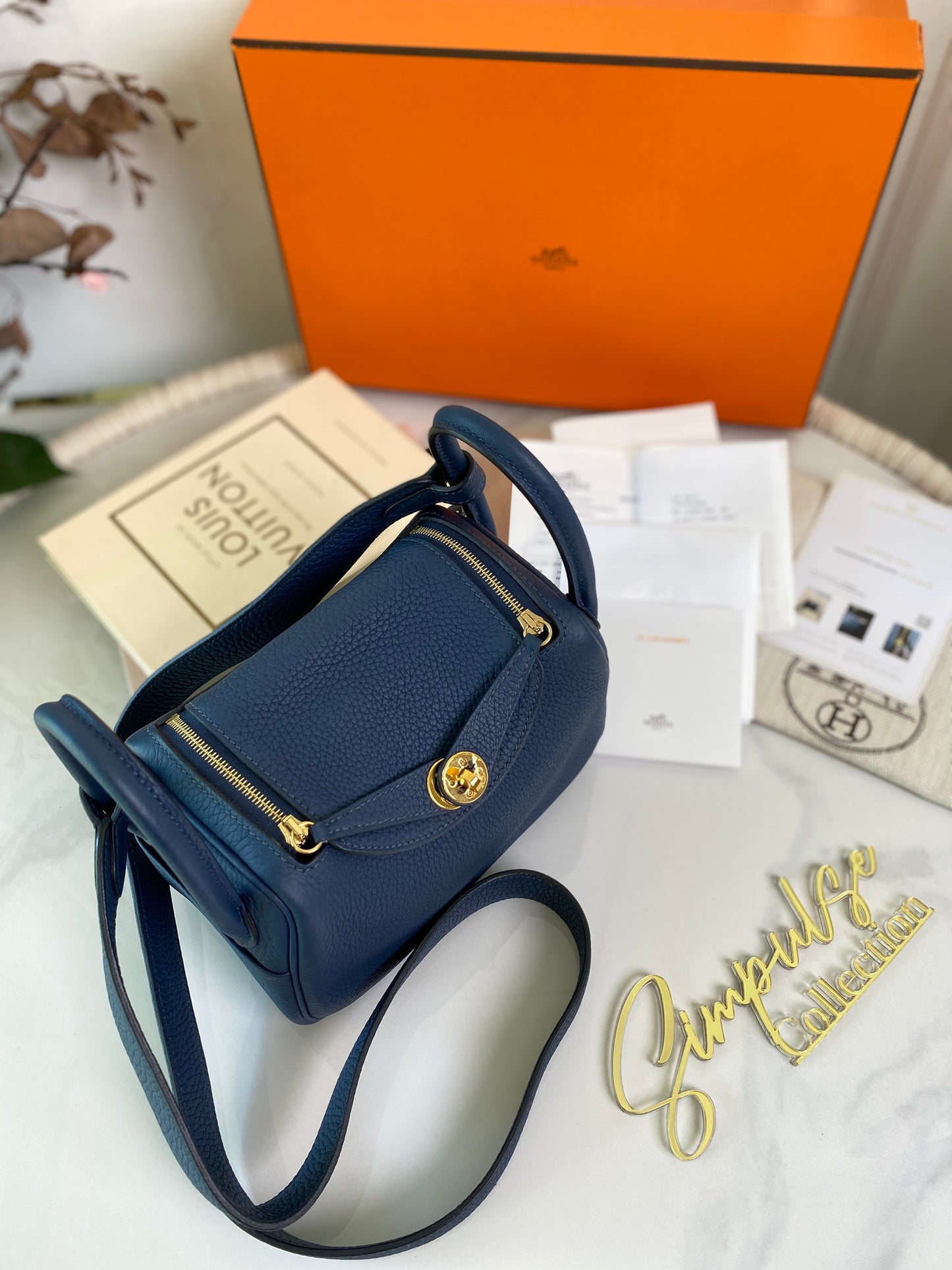 Mini Lindy Navy Blue GHW