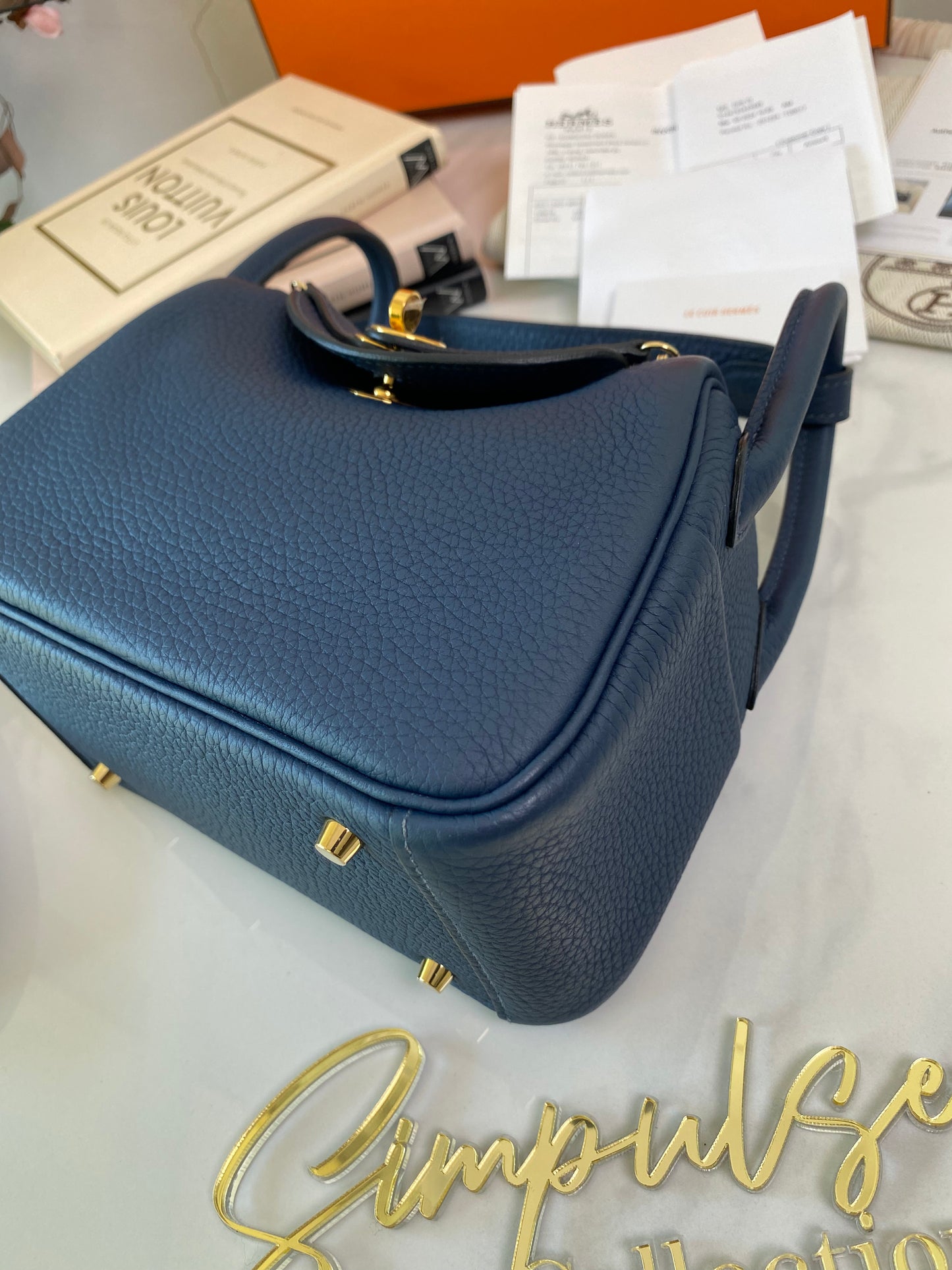Mini Lindy Navy Blue GHW