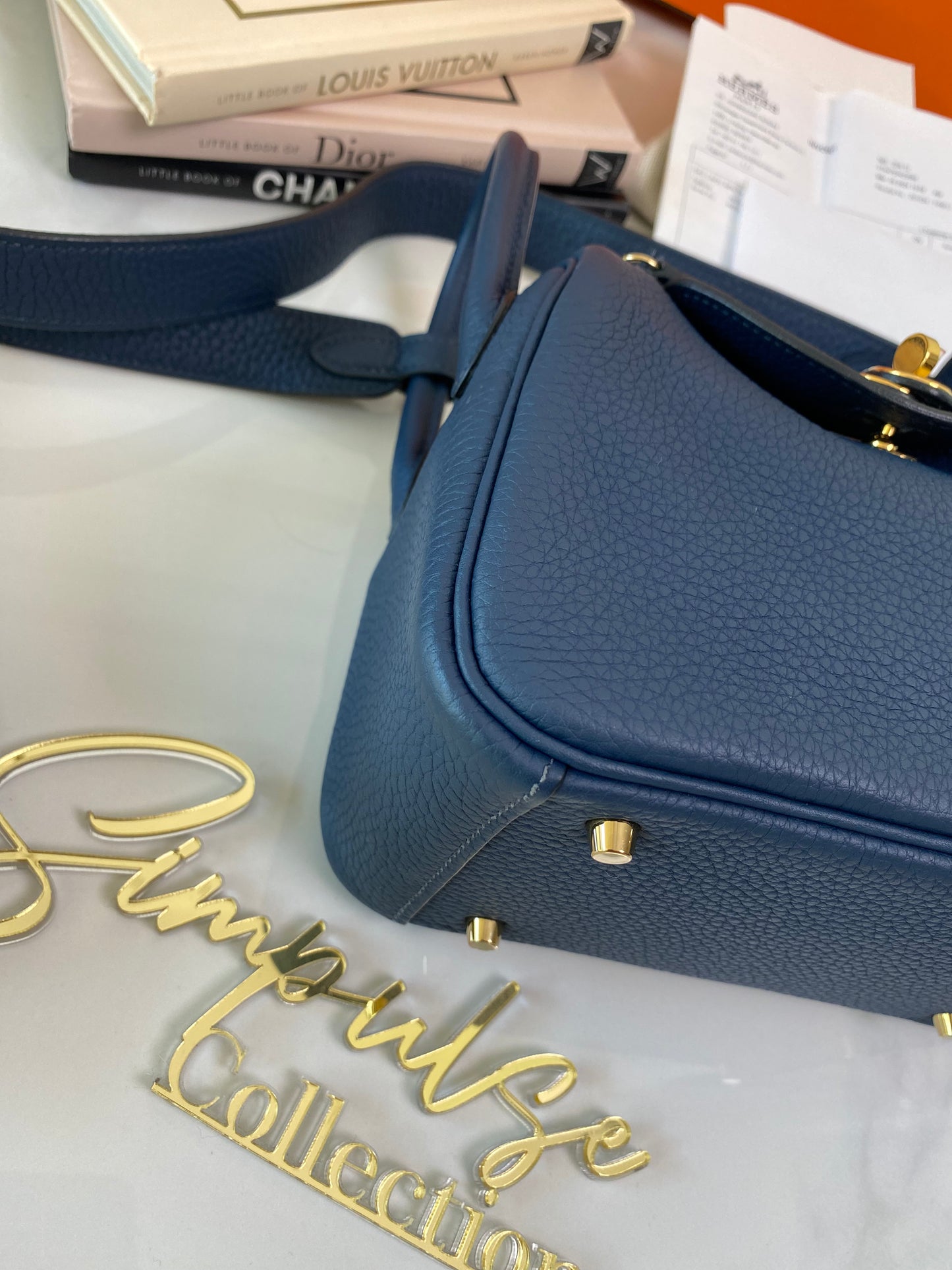 Mini Lindy Navy Blue GHW