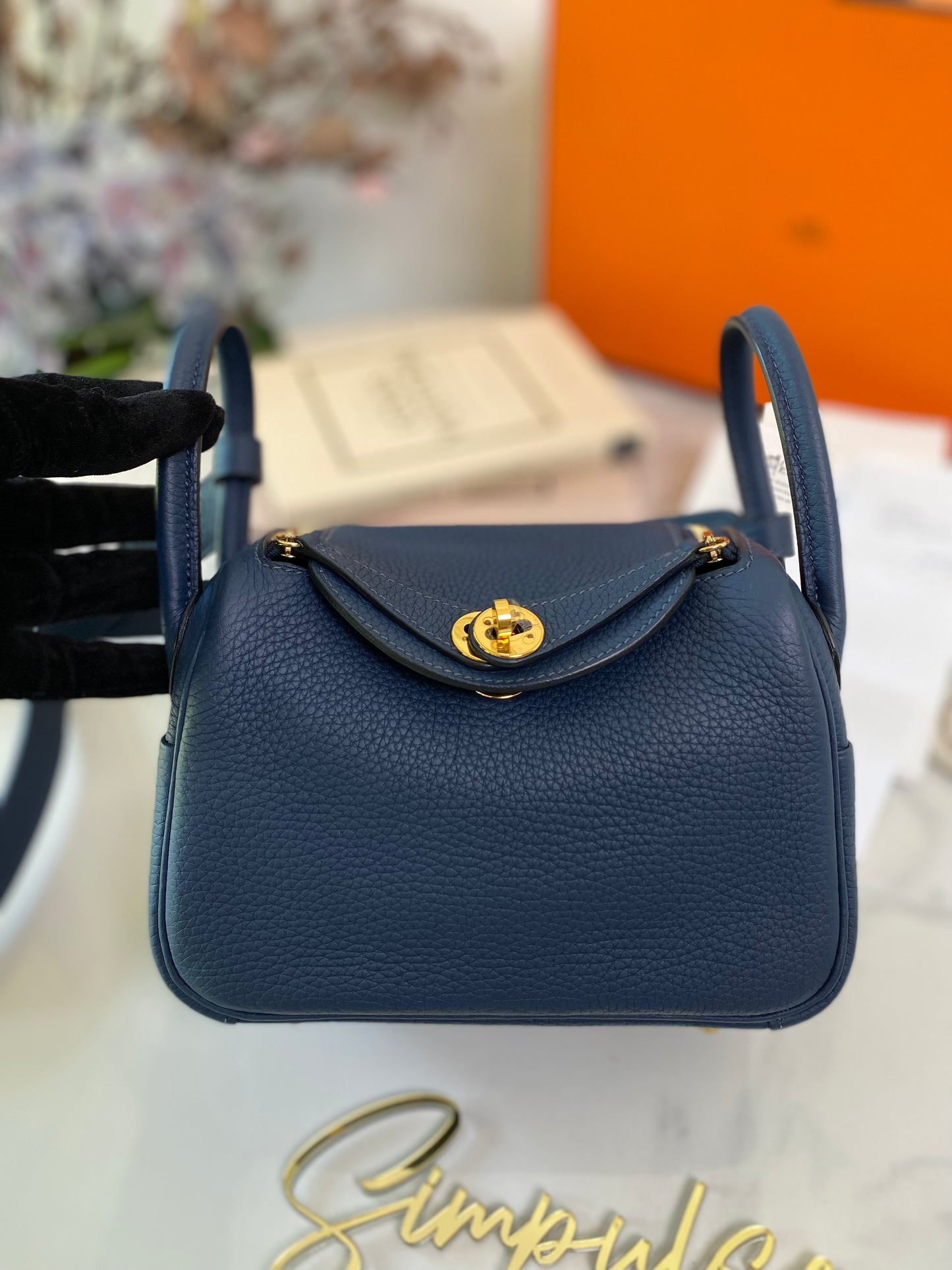 Mini Lindy Navy Blue GHW