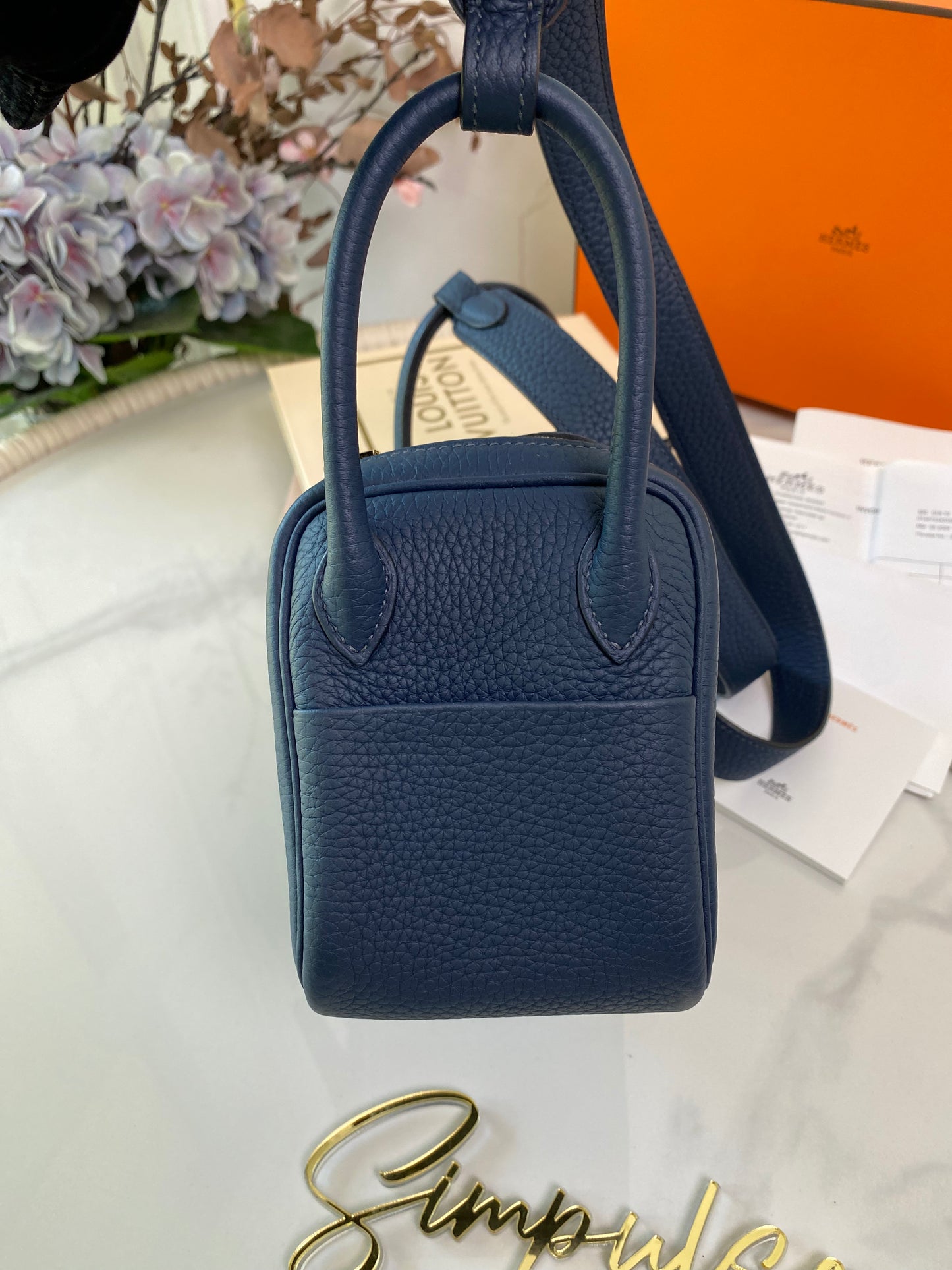 Mini Lindy Navy Blue GHW