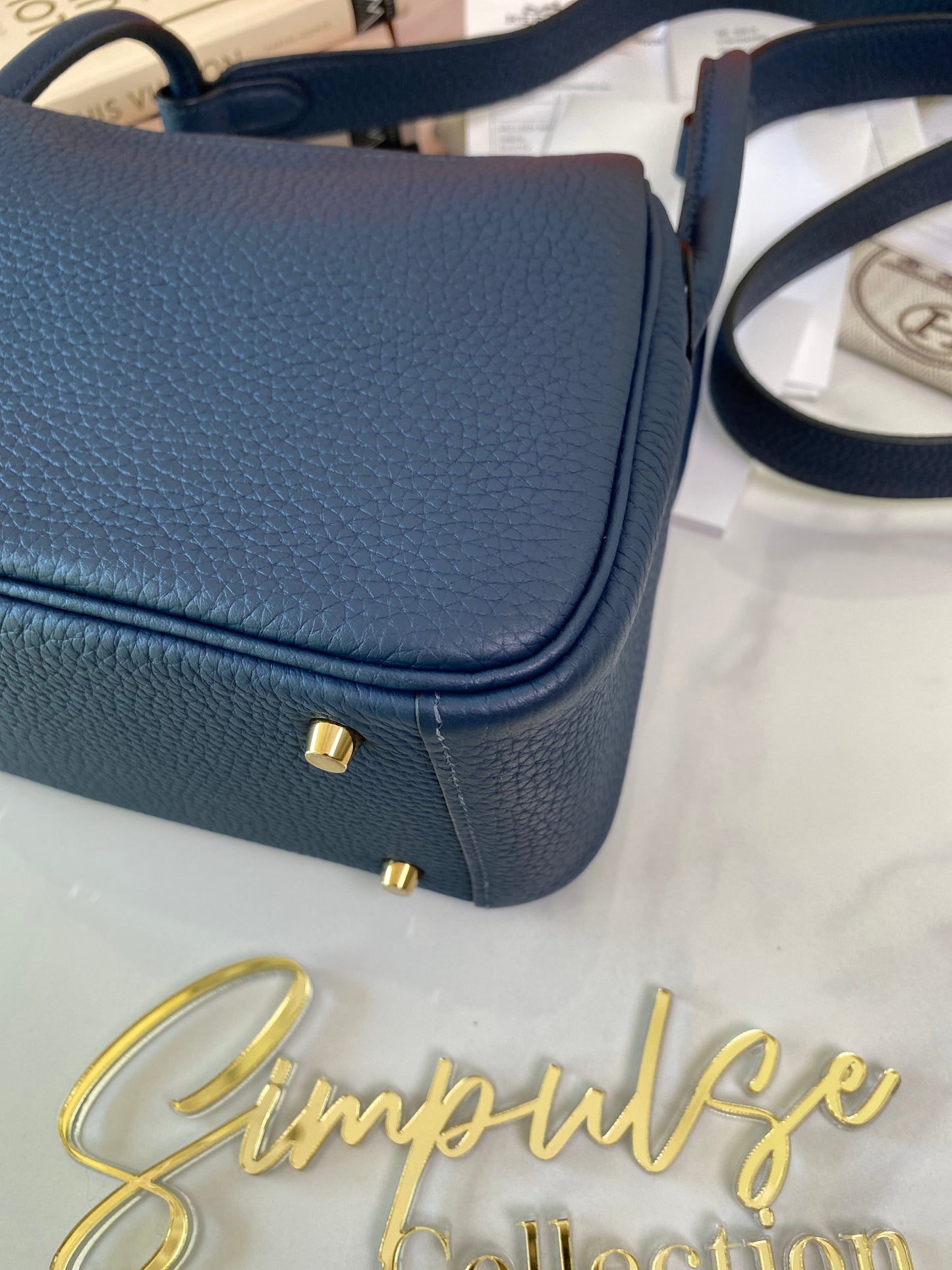 Mini Lindy Navy Blue GHW