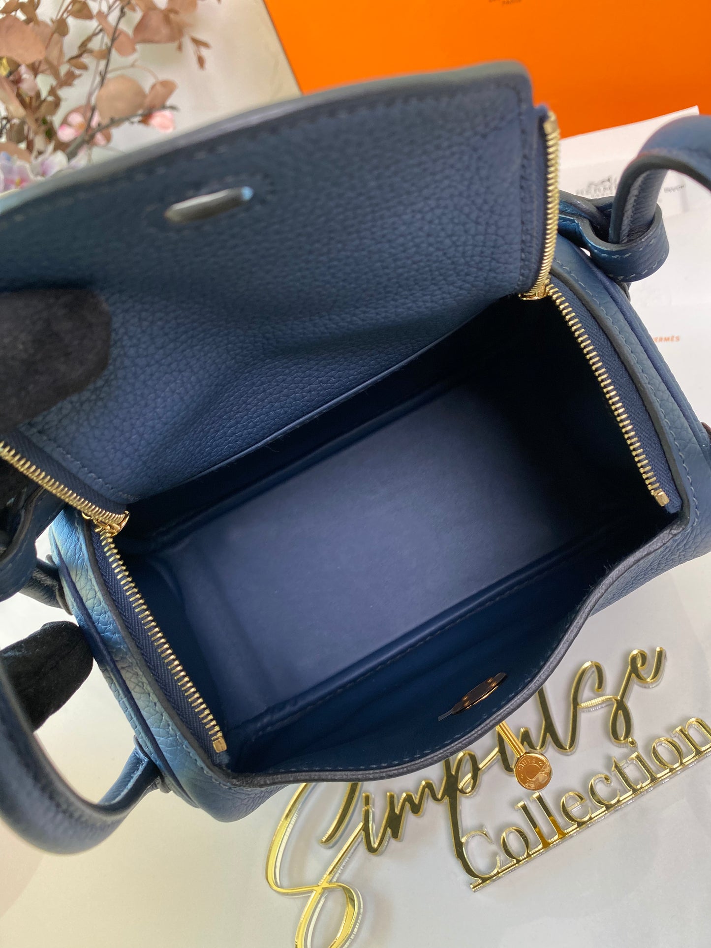 Mini Lindy Navy Blue GHW