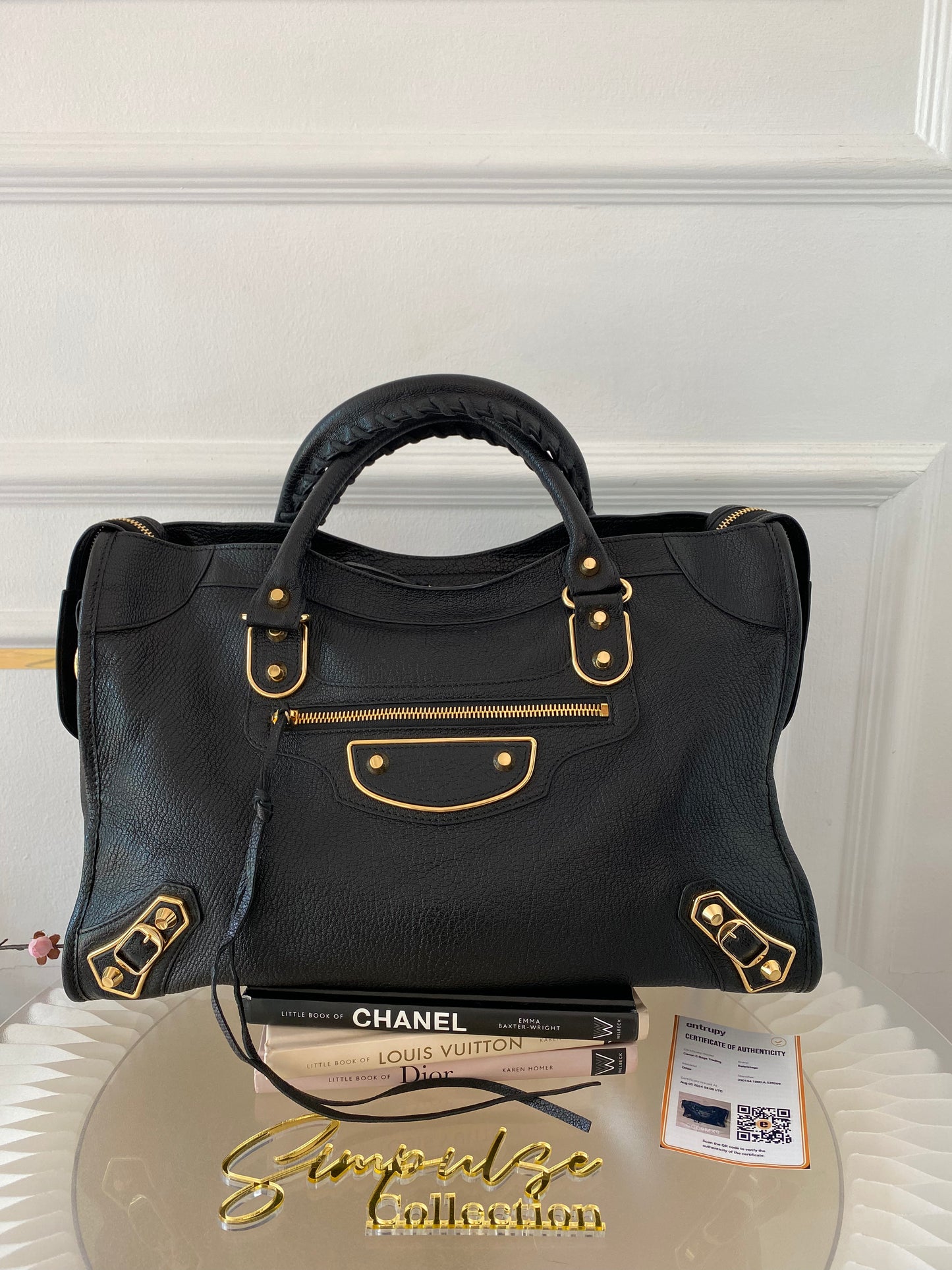 Balenciaga City Metallic Edge Black GHW