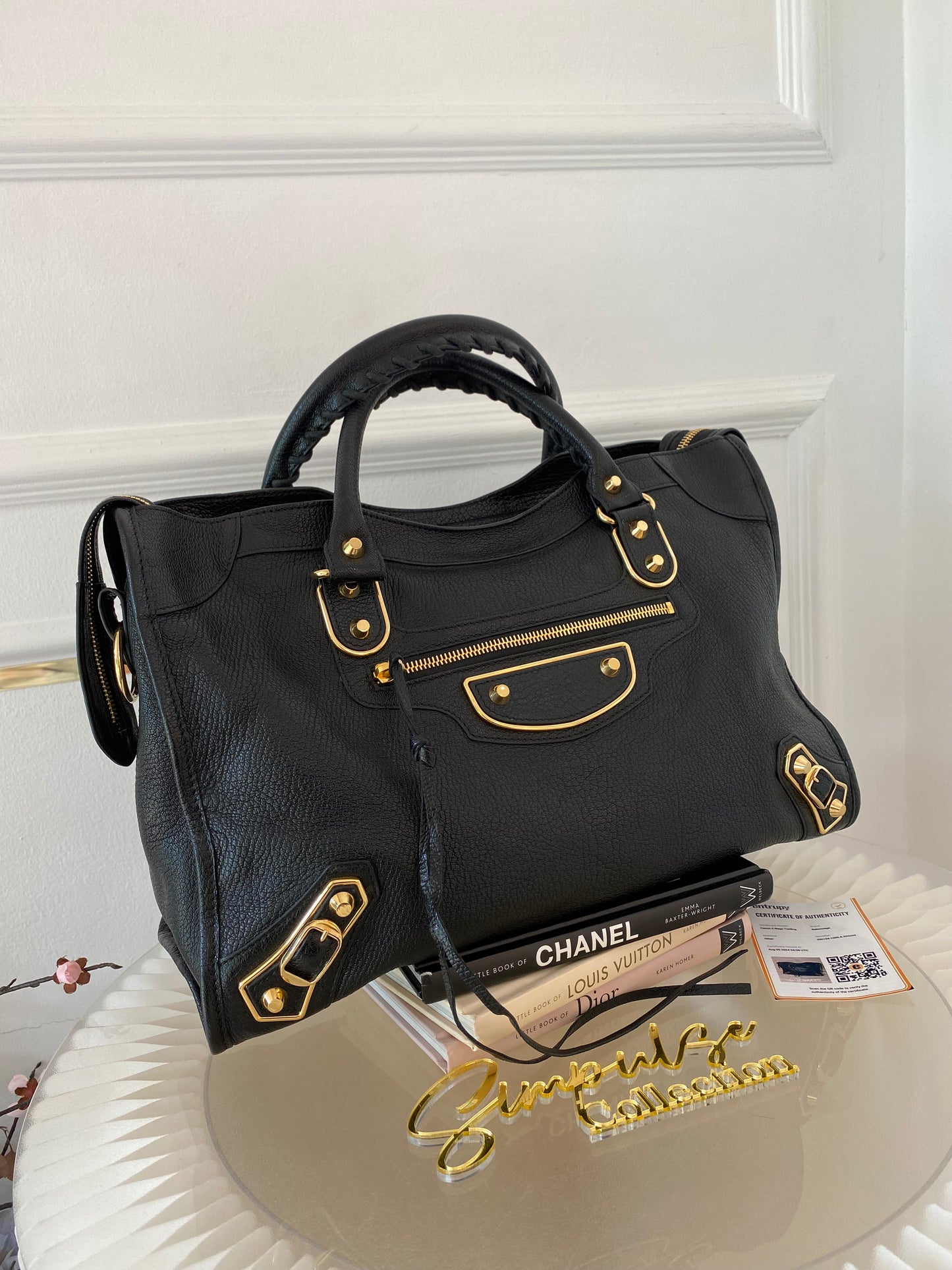 Balenciaga City Metallic Edge Black GHW