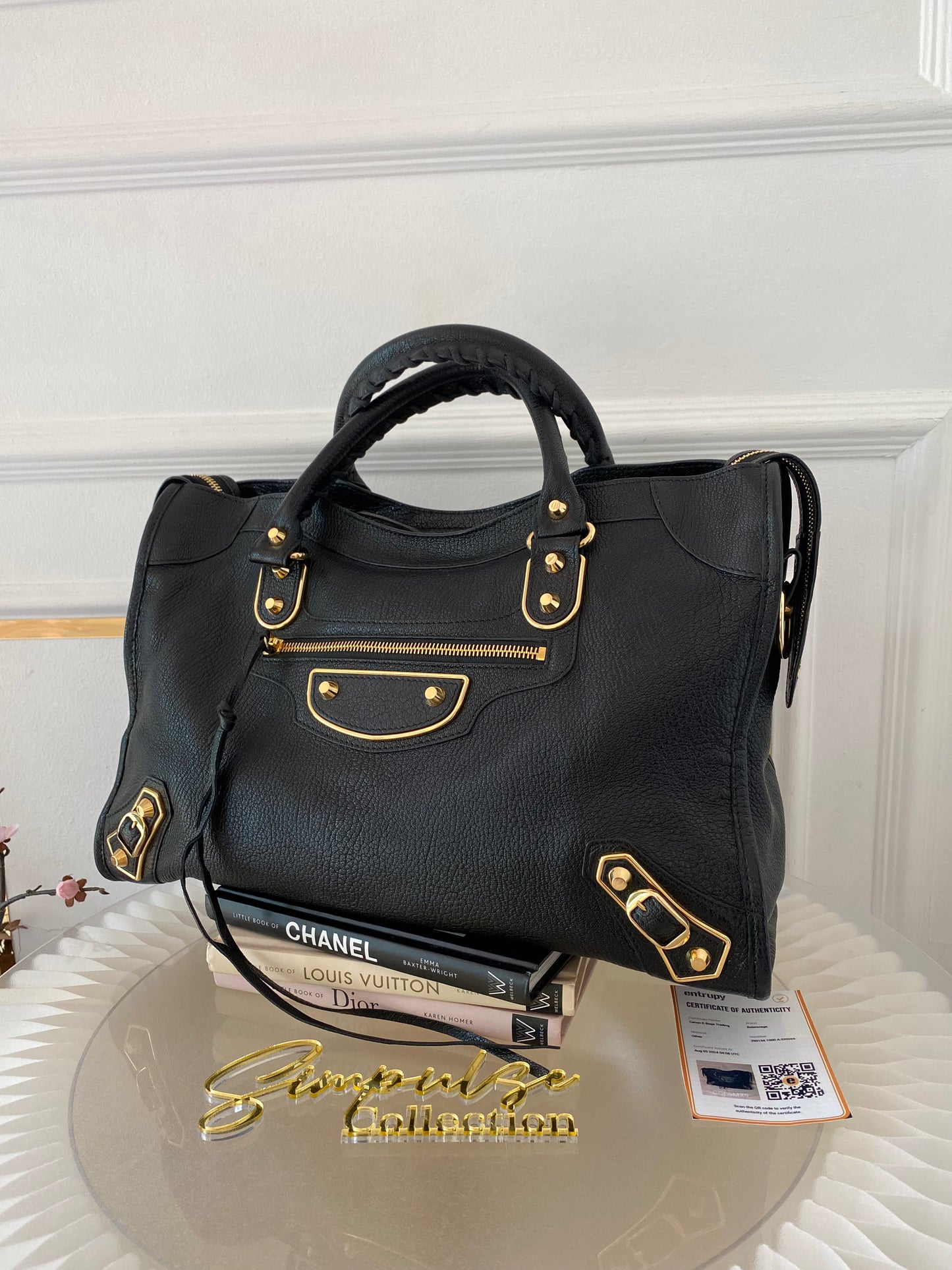 Balenciaga City Metallic Edge Black GHW