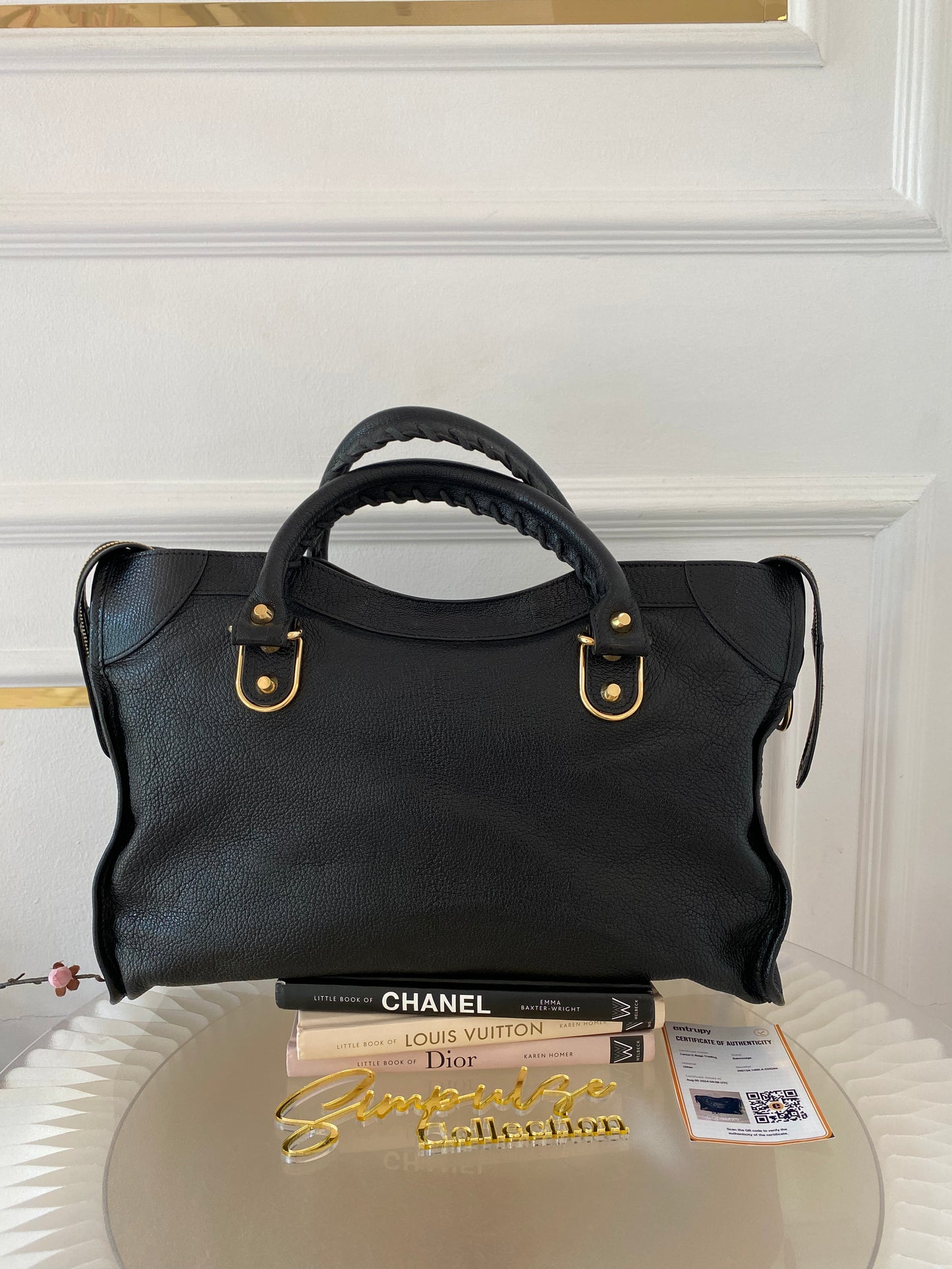 Balenciaga City Metallic Edge Black GHW