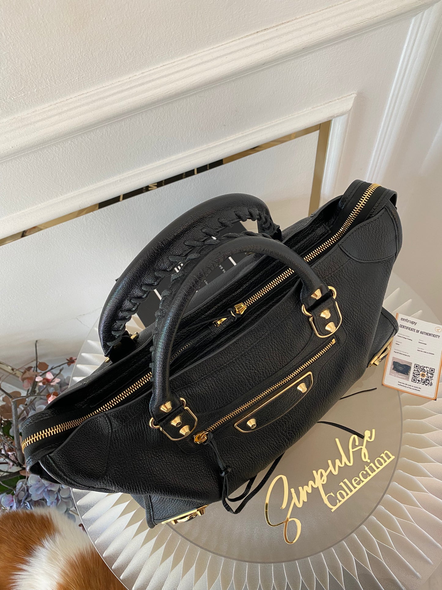 Balenciaga City Metallic Edge Black GHW