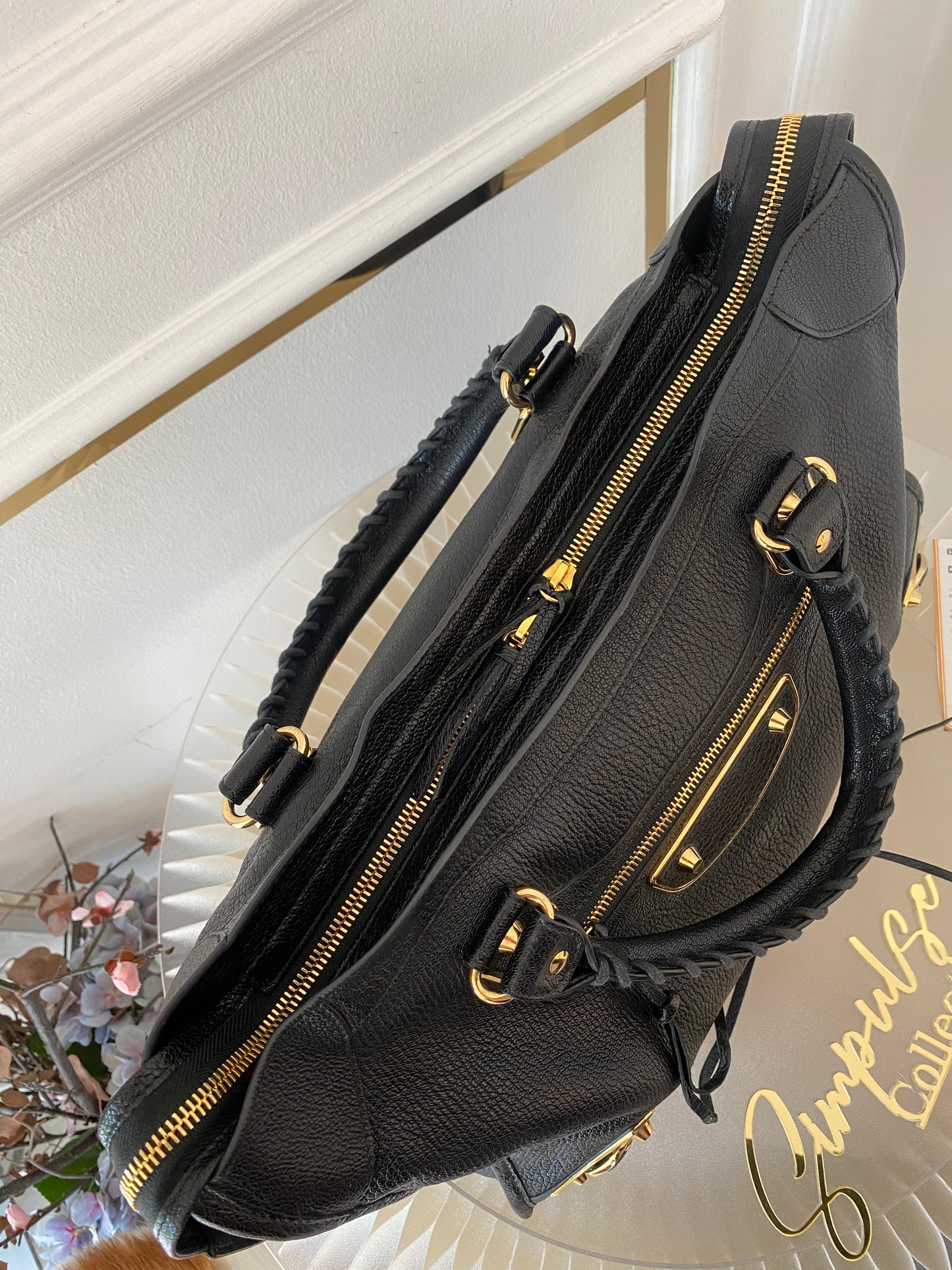 Balenciaga City Metallic Edge Black GHW