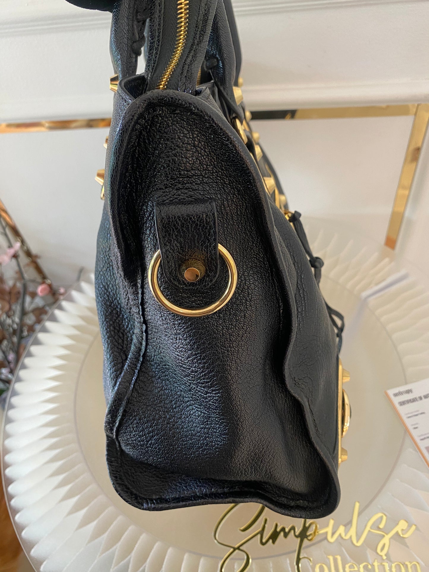 Balenciaga City Metallic Edge Black GHW