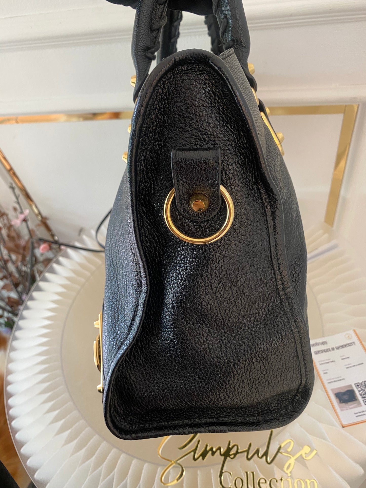 Balenciaga City Metallic Edge Black GHW