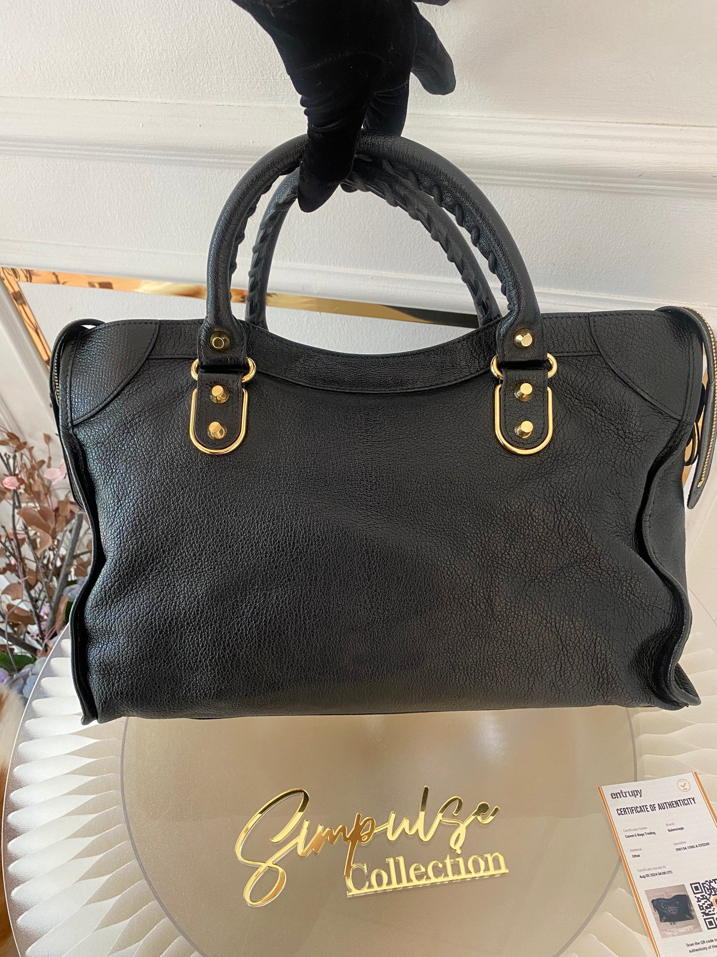 Balenciaga City Metallic Edge Black GHW