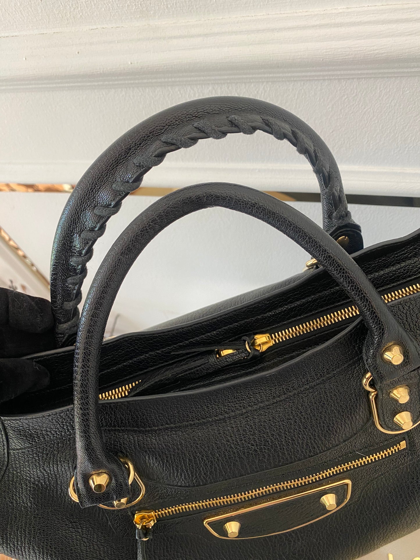 Balenciaga City Metallic Edge Black GHW
