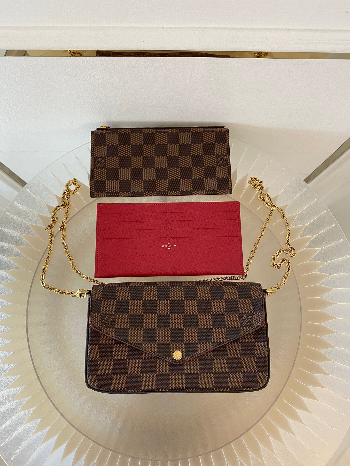 Louis Vuitton Felicie Pochette in Damier Ebene