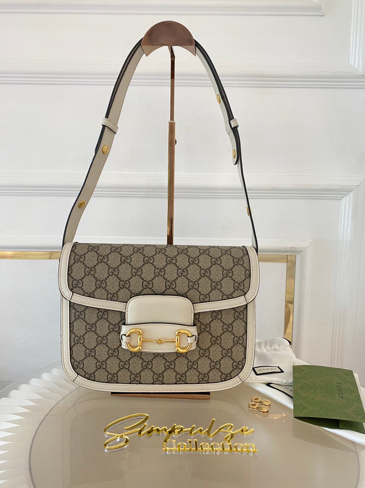 Gg Supreme Horsebit 1955 Bag White