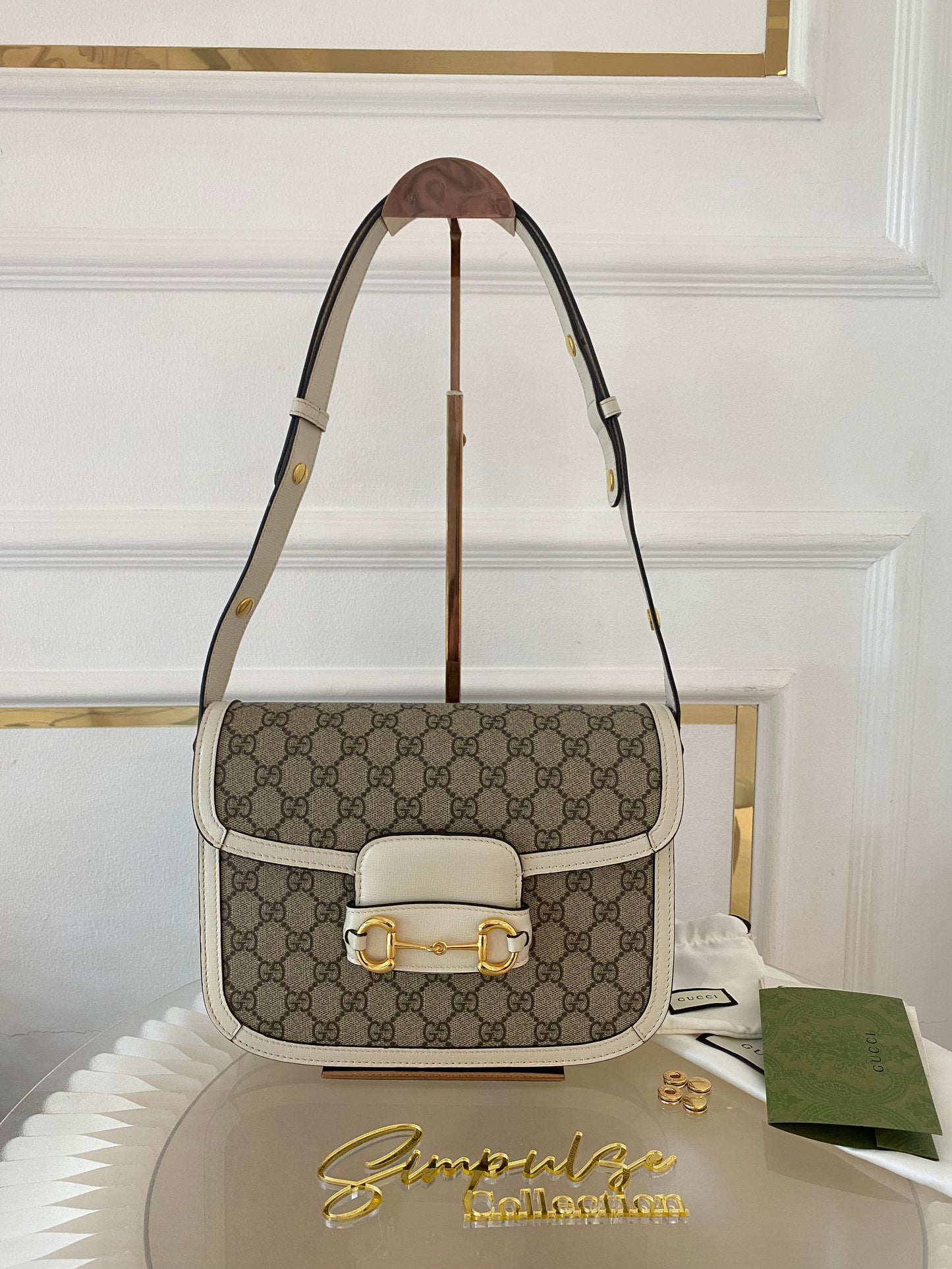 Gg Supreme Horsebit 1955 Bag White
