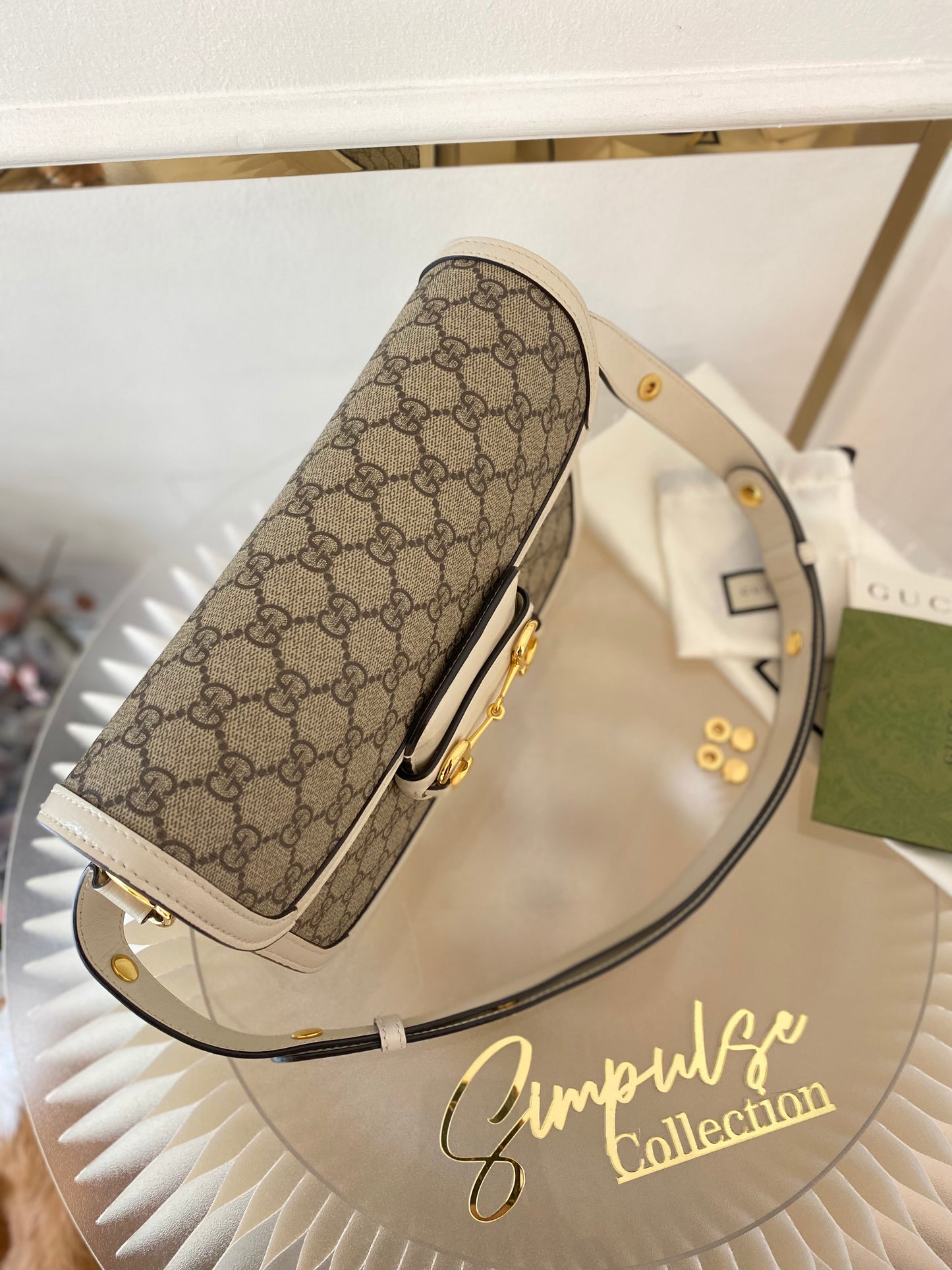 Gg Supreme Horsebit 1955 Bag White