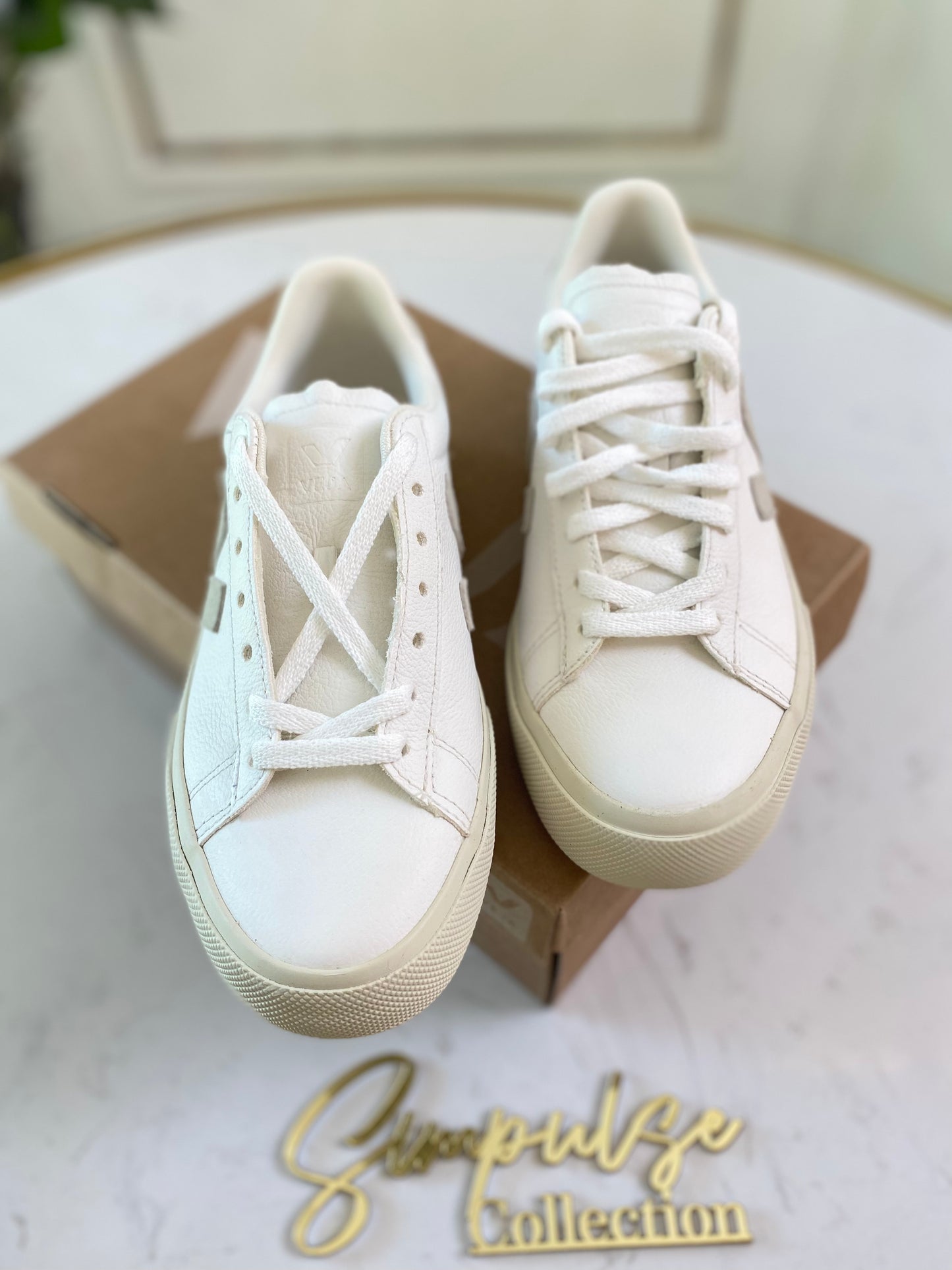 Veja Campo Chromefree Leather White Natural Suede