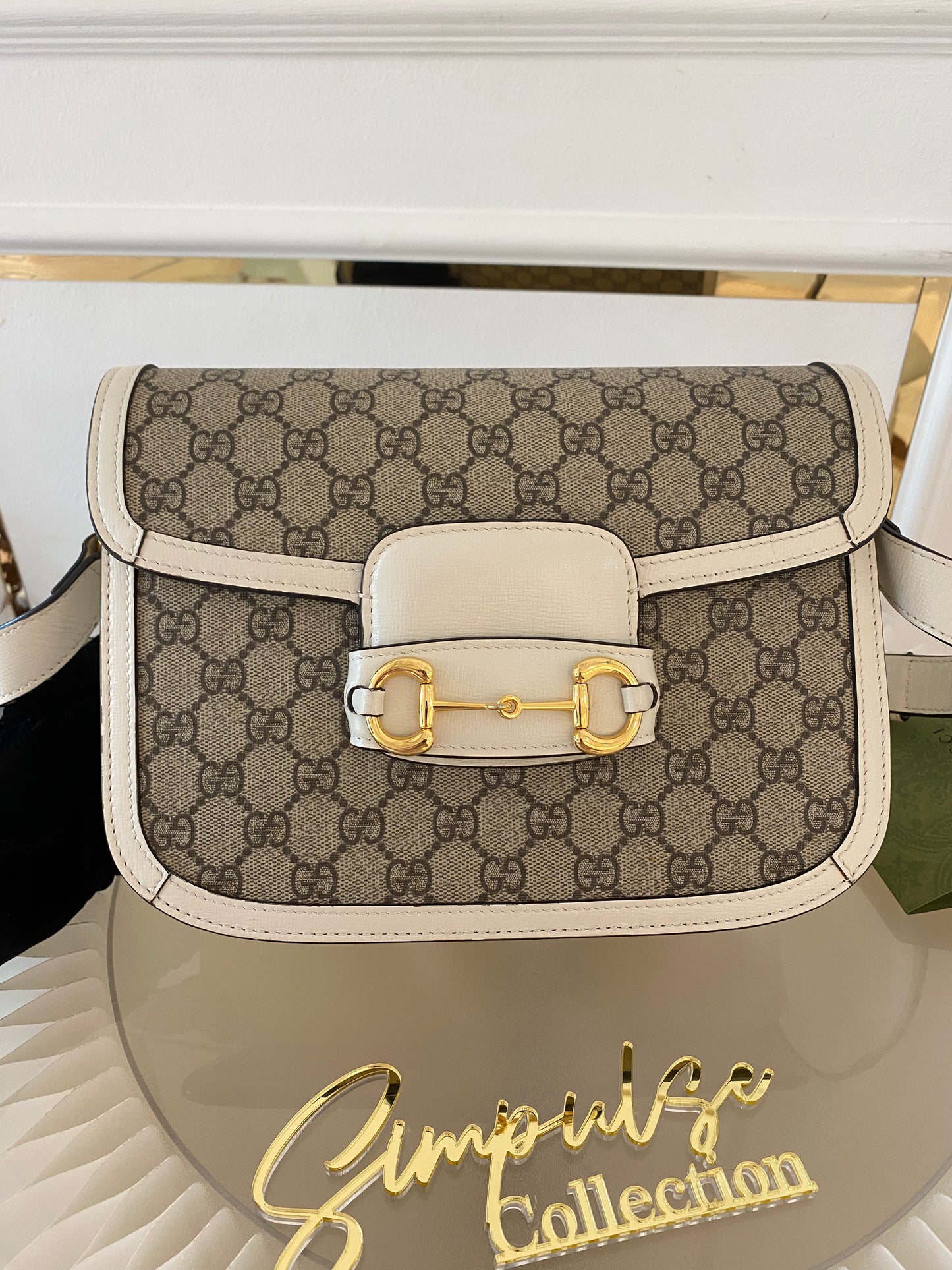 Gg Supreme Horsebit 1955 Bag White