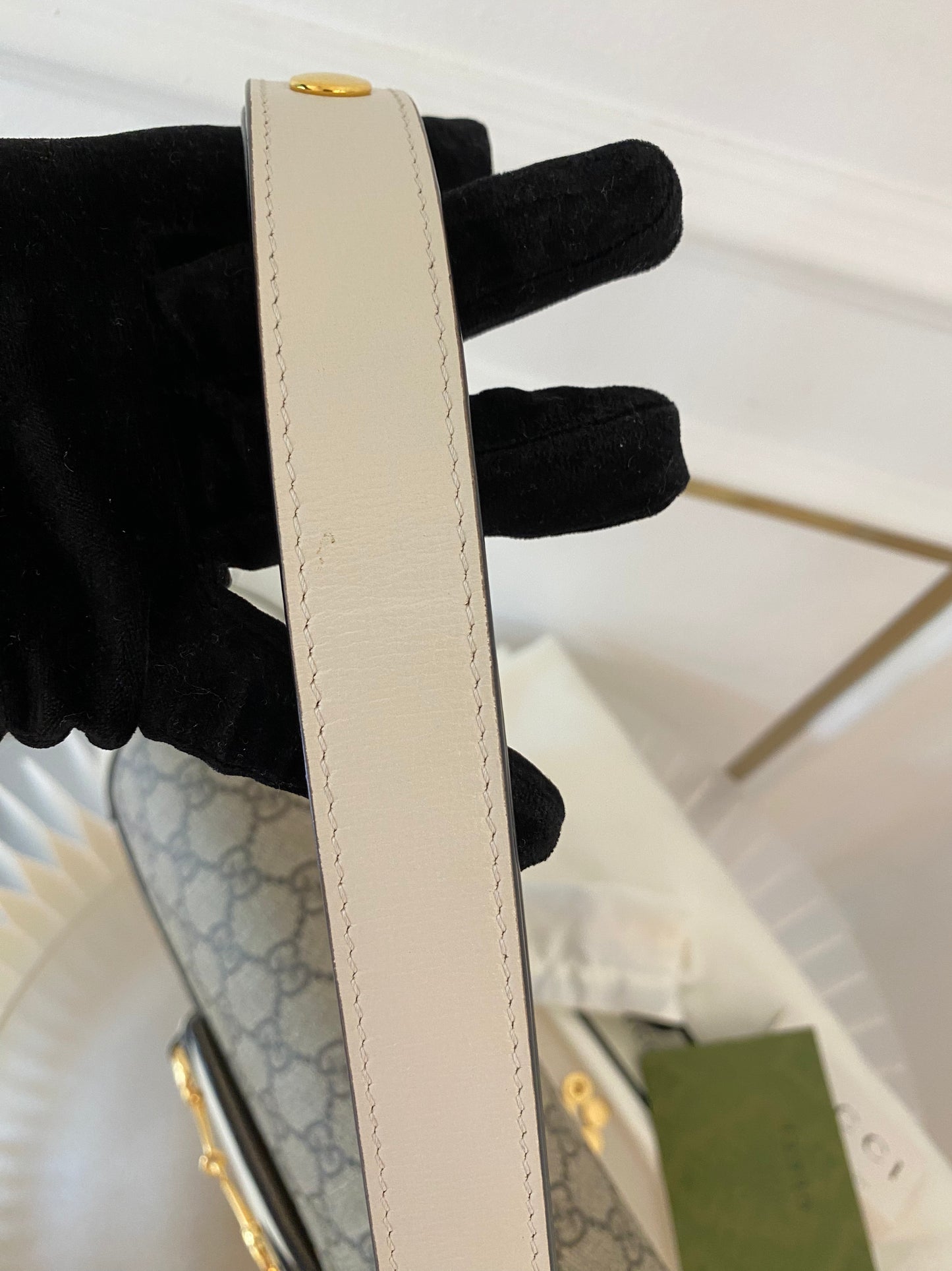 Gg Supreme Horsebit 1955 Bag White