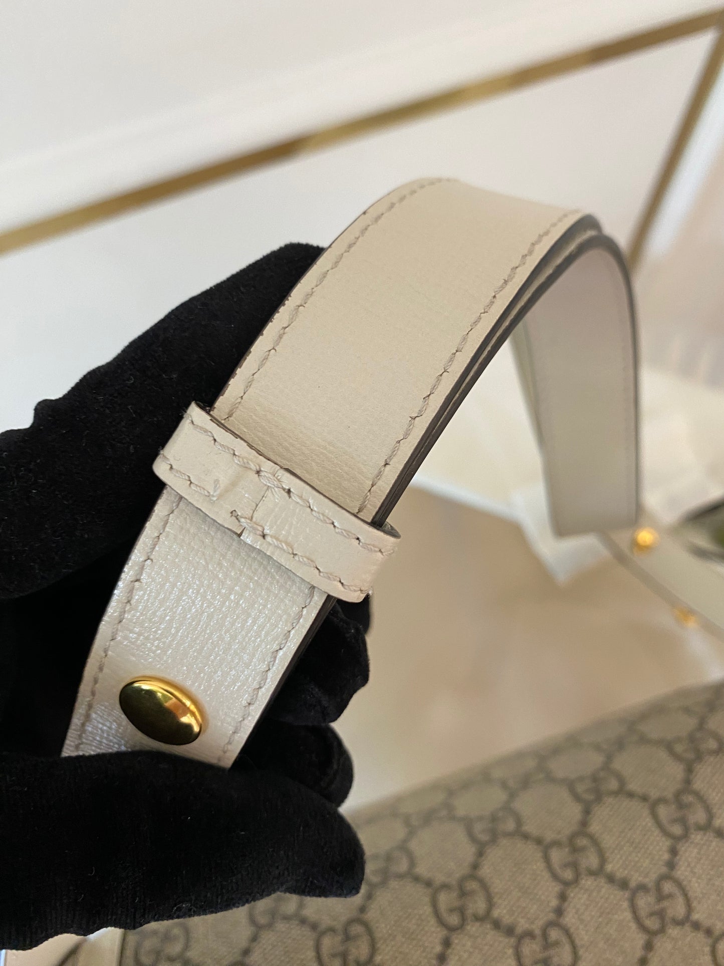 Gg Supreme Horsebit 1955 Bag White