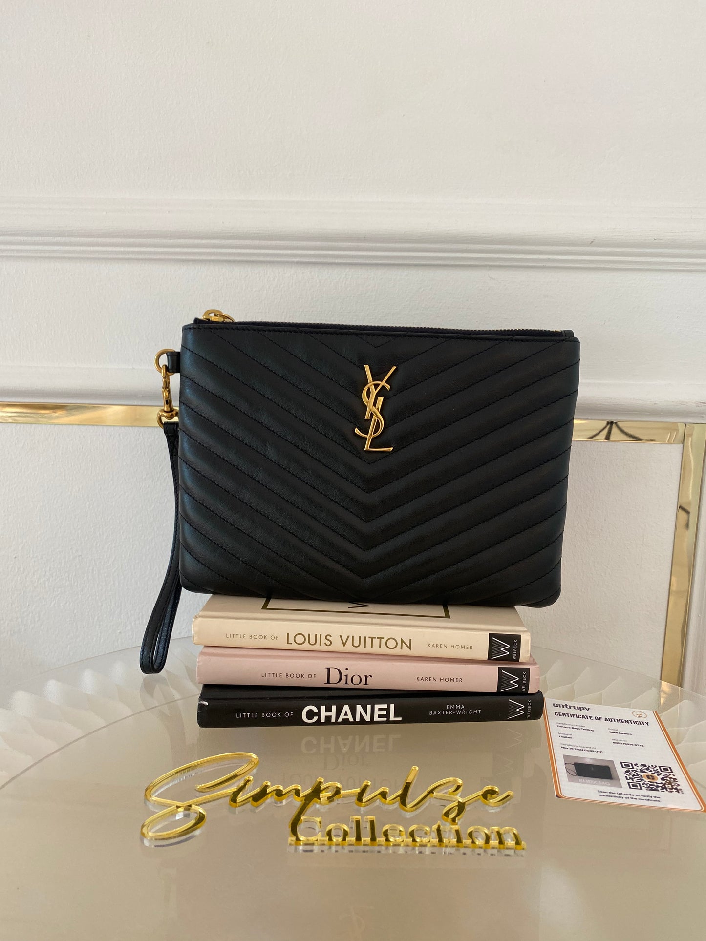 Yves Saint Laurent Matelasse A5 Pouch in Leather