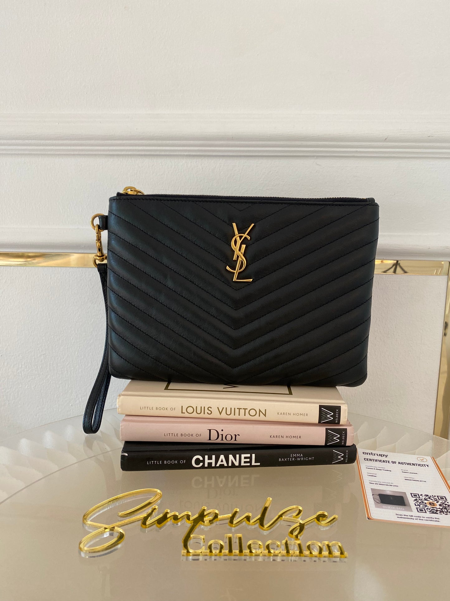 Yves Saint Laurent Matelasse A5 Pouch in Leather