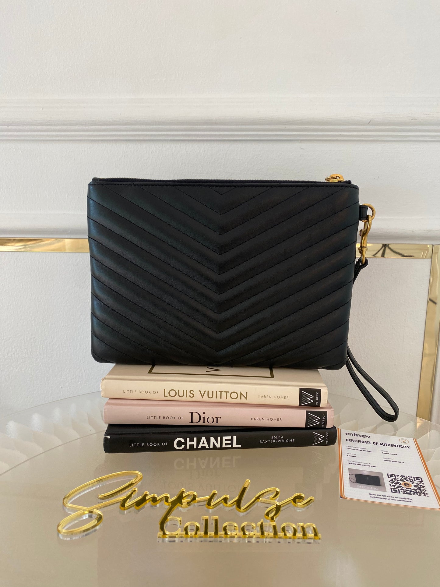 Yves Saint Laurent Matelasse A5 Pouch in Leather