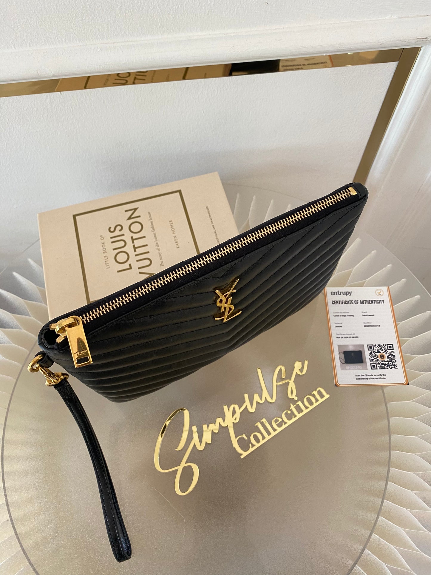 Yves Saint Laurent Matelasse A5 Pouch in Leather