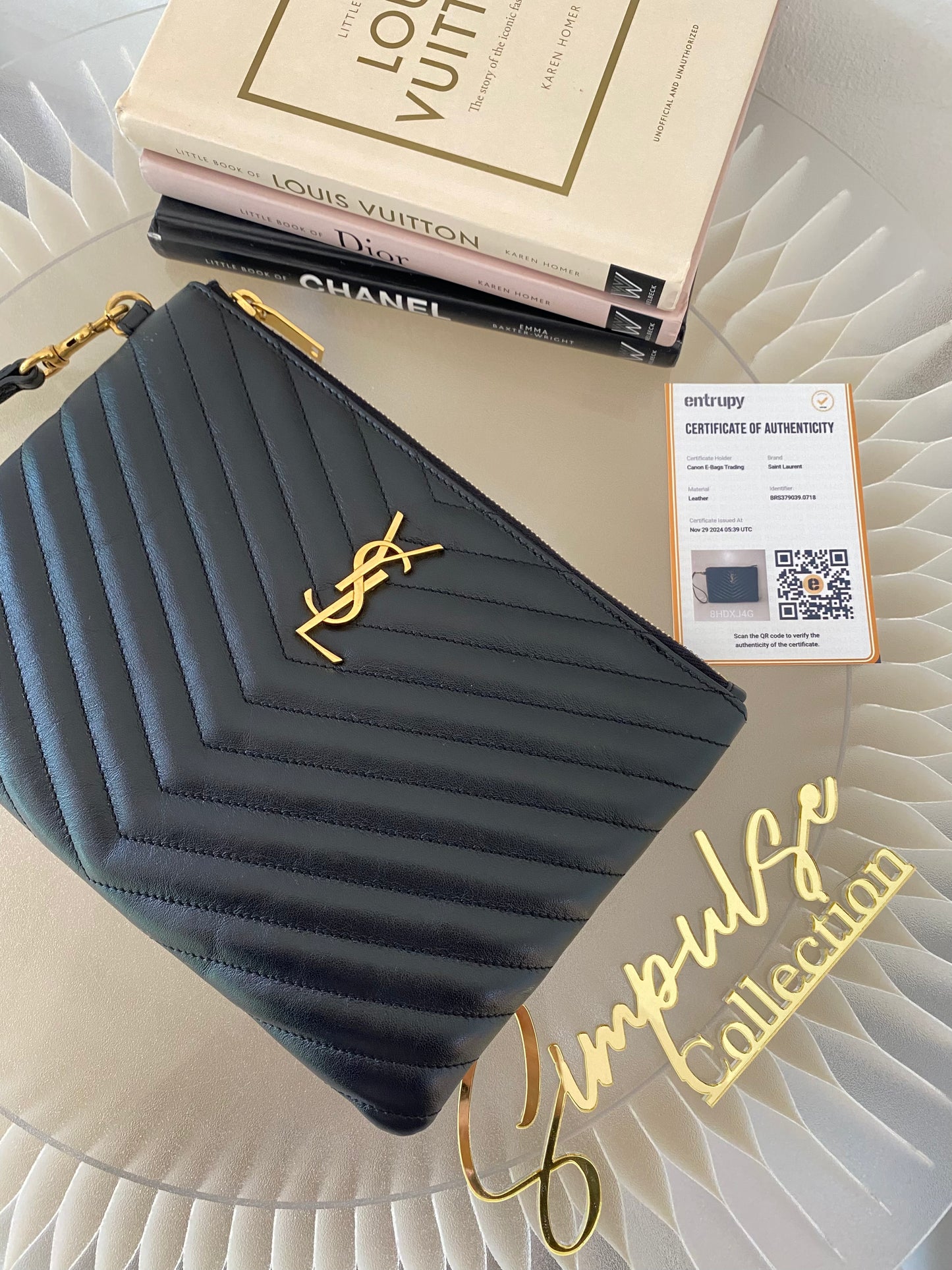 Yves Saint Laurent Matelasse A5 Pouch in Leather