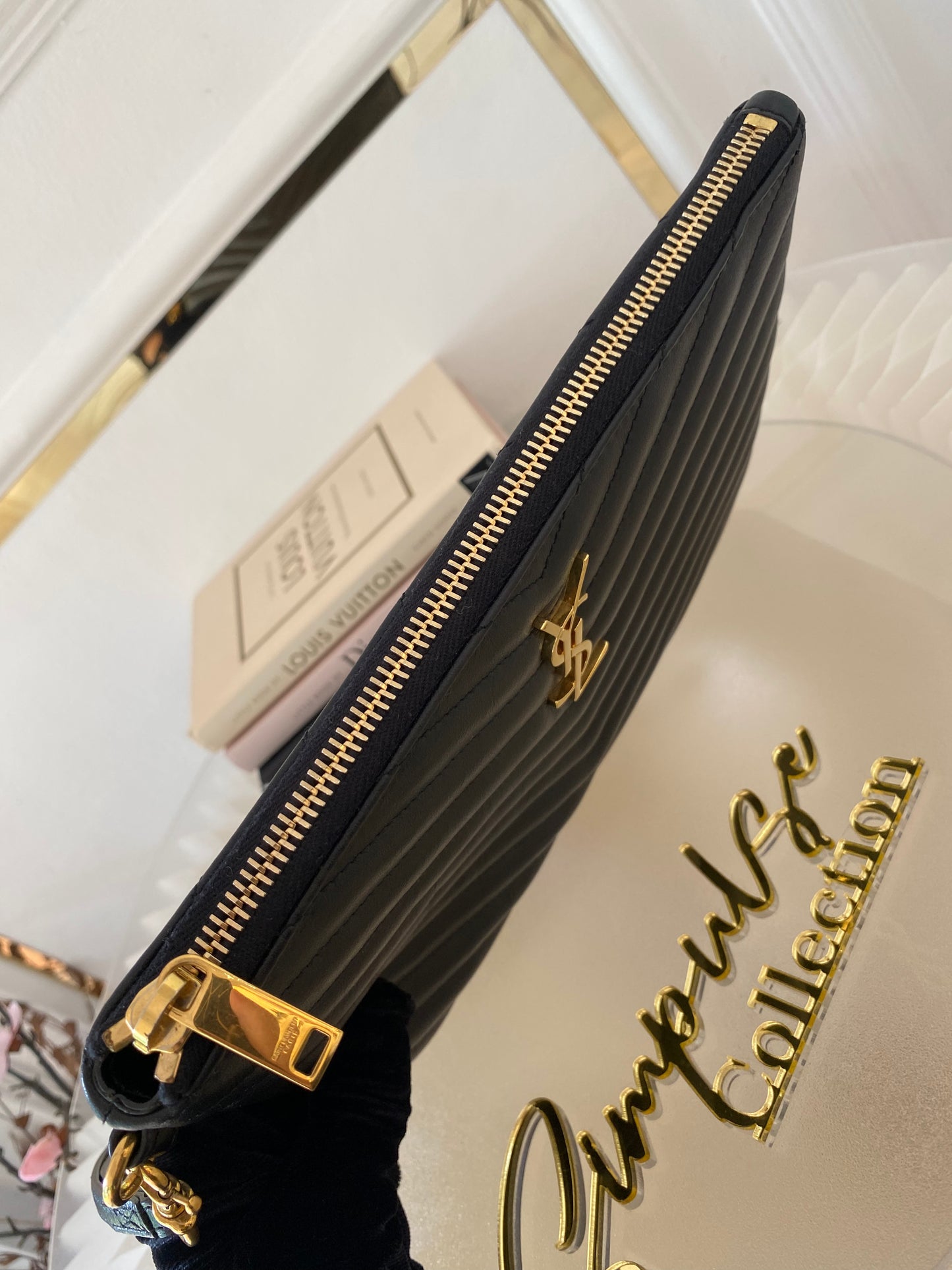 Yves Saint Laurent Matelasse A5 Pouch in Leather