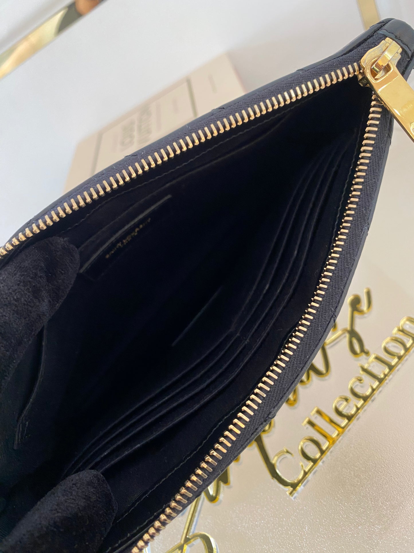 Yves Saint Laurent Matelasse A5 Pouch in Leather