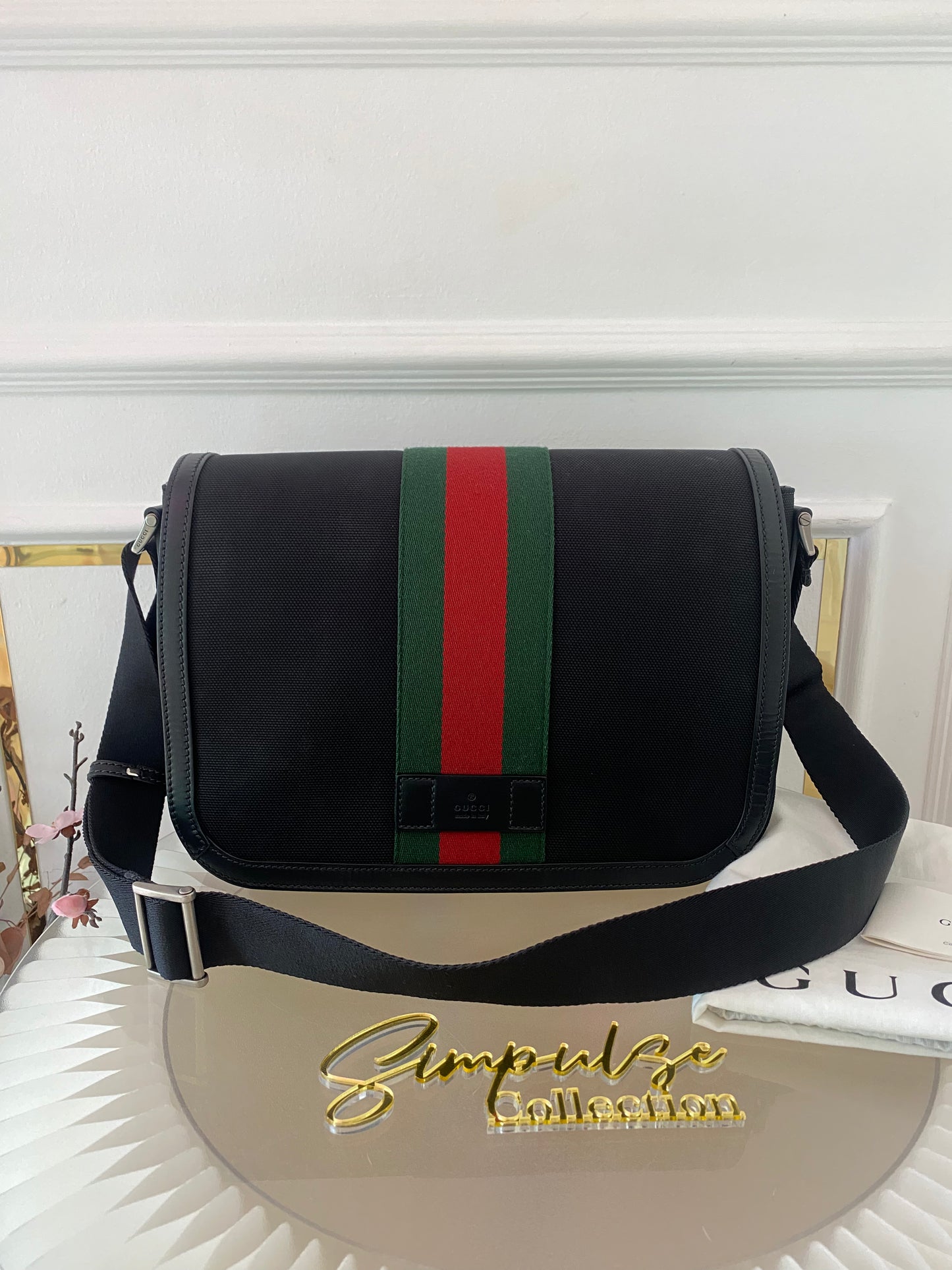 Gucci Techno Canvas Web Flap Messenger Medium