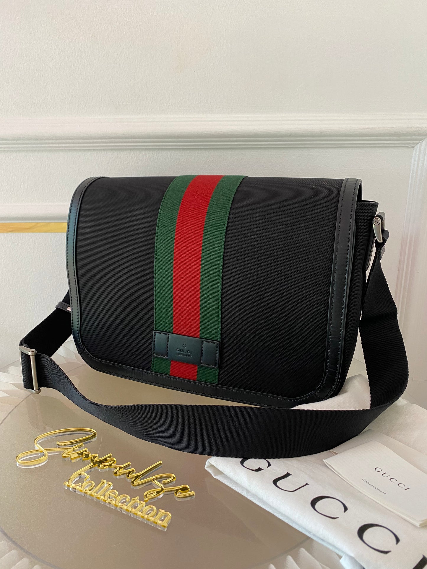 Gucci Techno Canvas Web Flap Messenger Medium