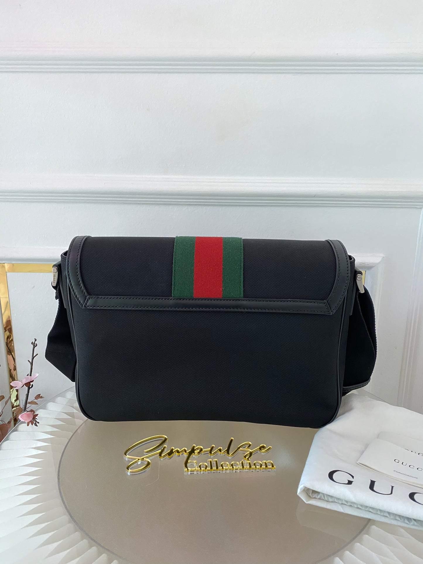 Gucci Techno Canvas Web Flap Messenger Medium