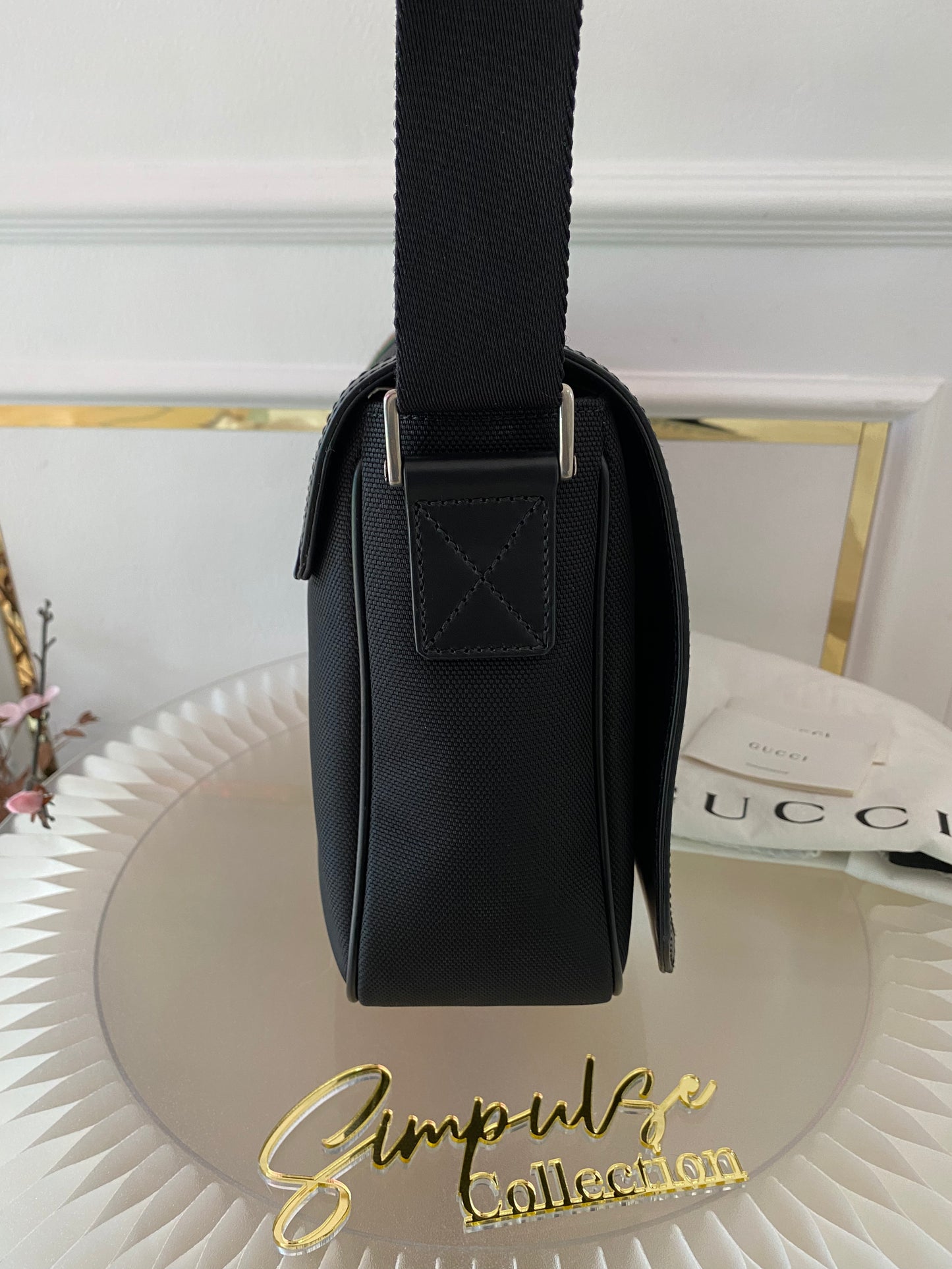 Gucci Techno Canvas Web Flap Messenger Medium