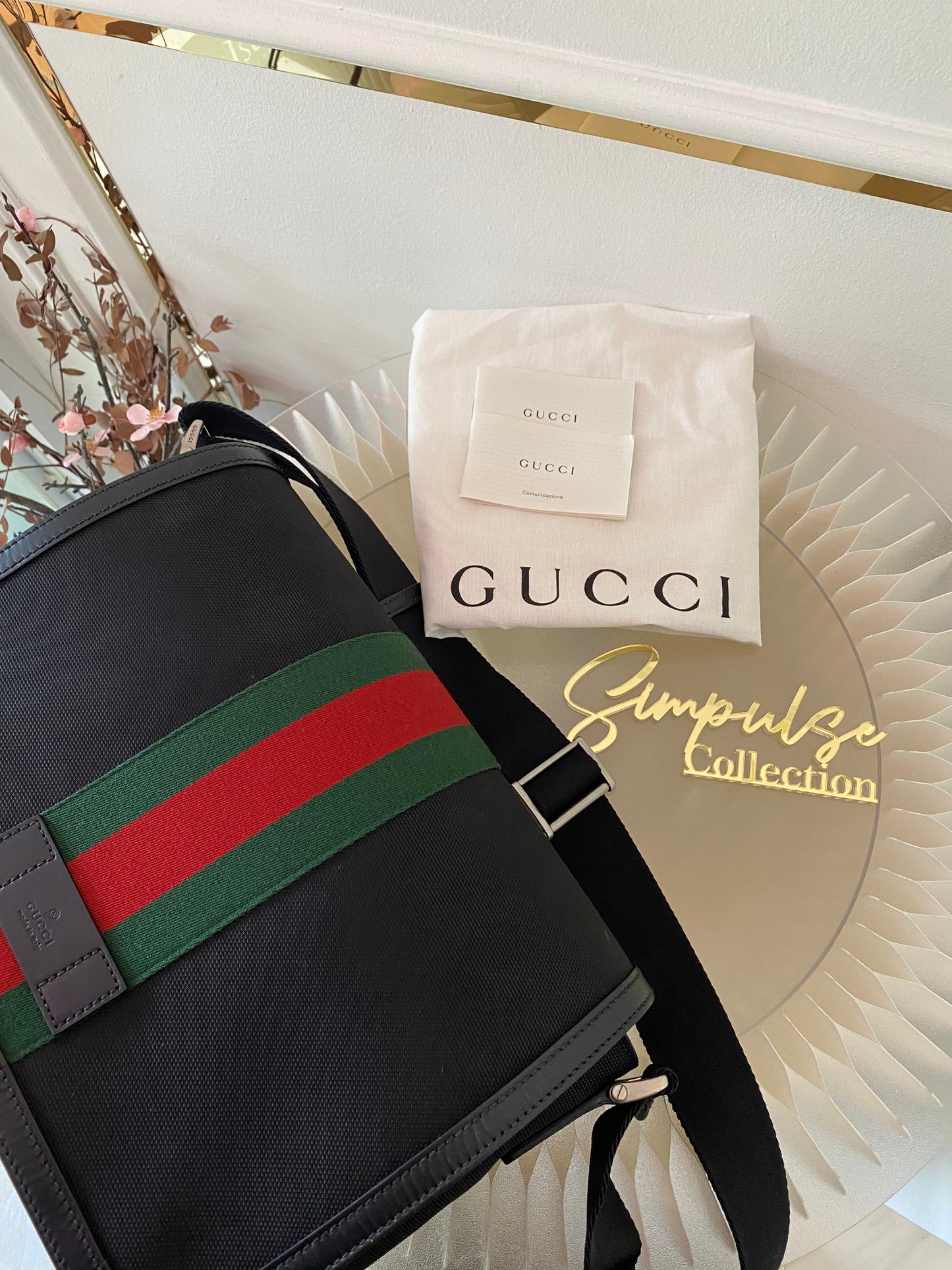 Gucci Techno Canvas Web Flap Messenger Medium