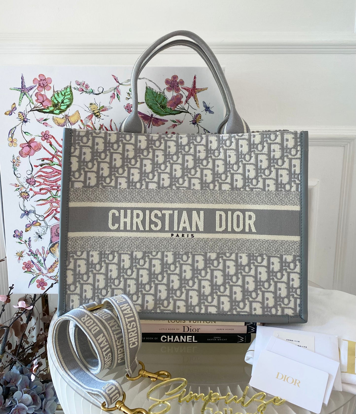 Dior Booktote Oblique Gray Medium w/ Strap