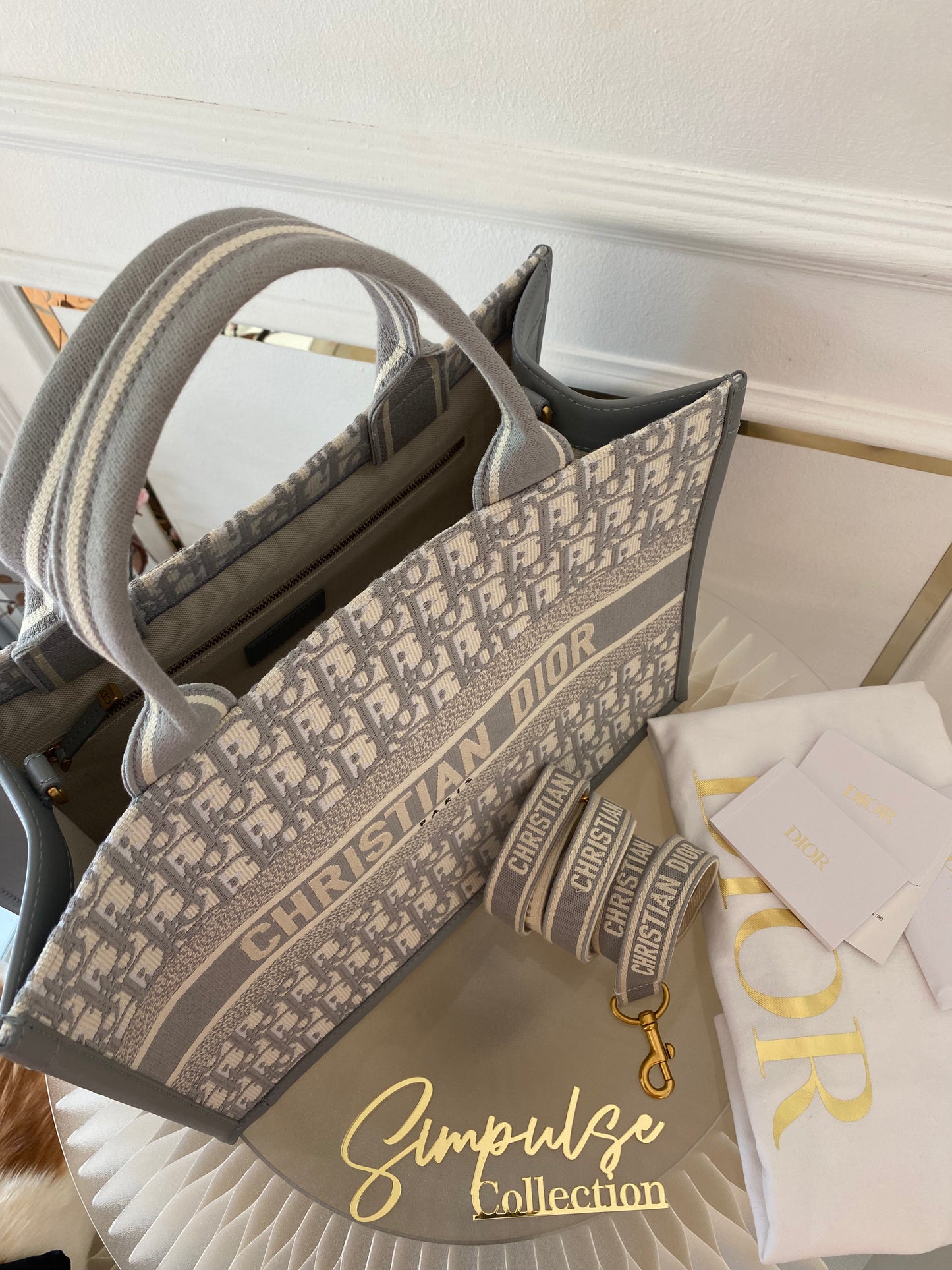Dior Booktote Oblique Gray Medium w/ Strap