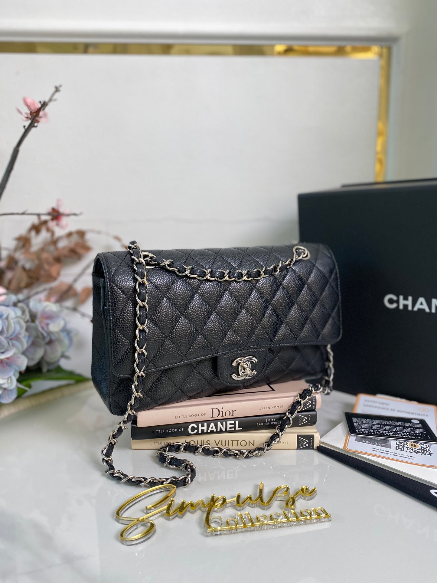 Classic Medium Double Flap Caviar SHW