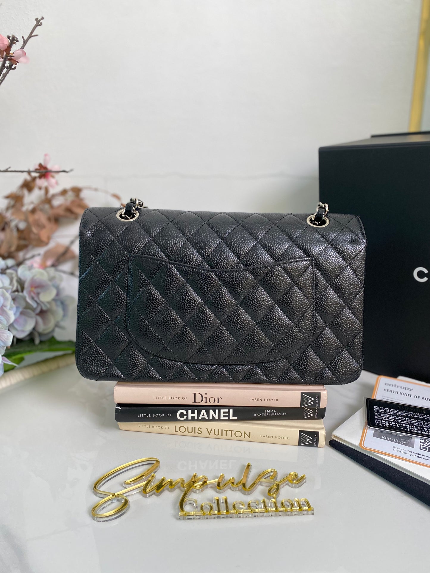 Classic Medium Double Flap Caviar SHW