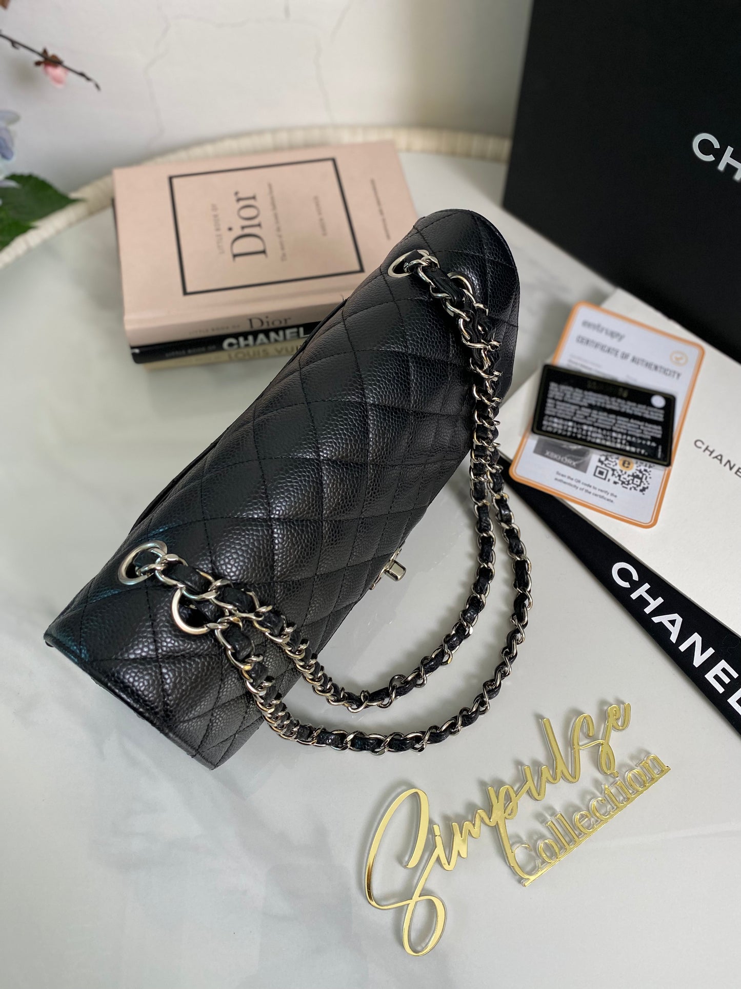 Classic Medium Double Flap Caviar SHW