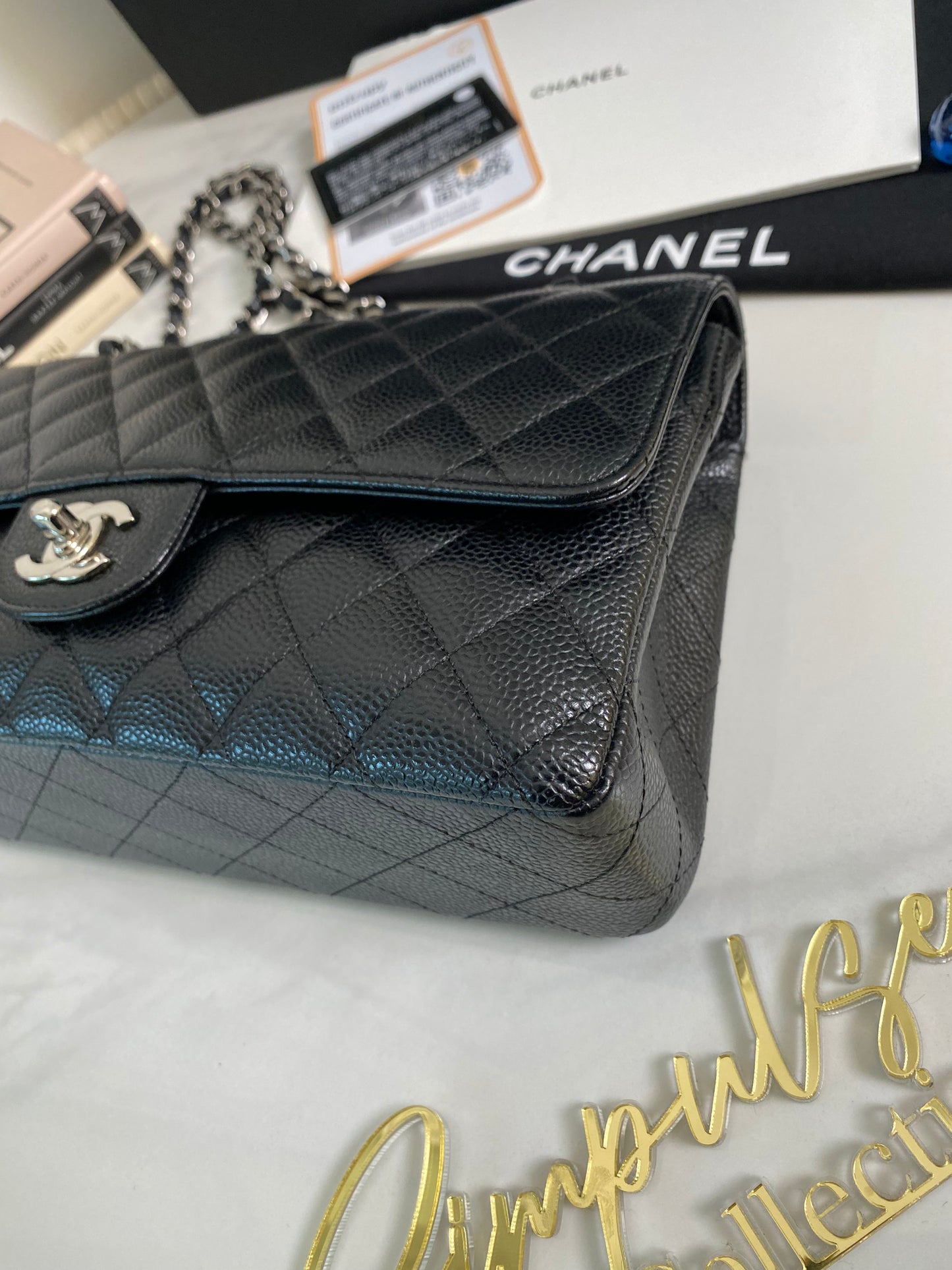 Classic Medium Double Flap Caviar SHW