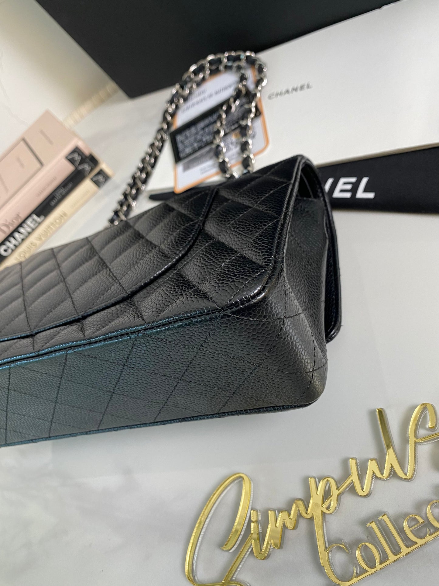 Classic Medium Double Flap Caviar SHW