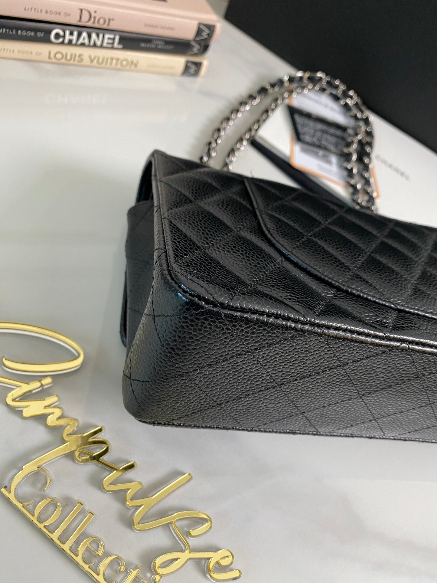 Classic Medium Double Flap Caviar SHW