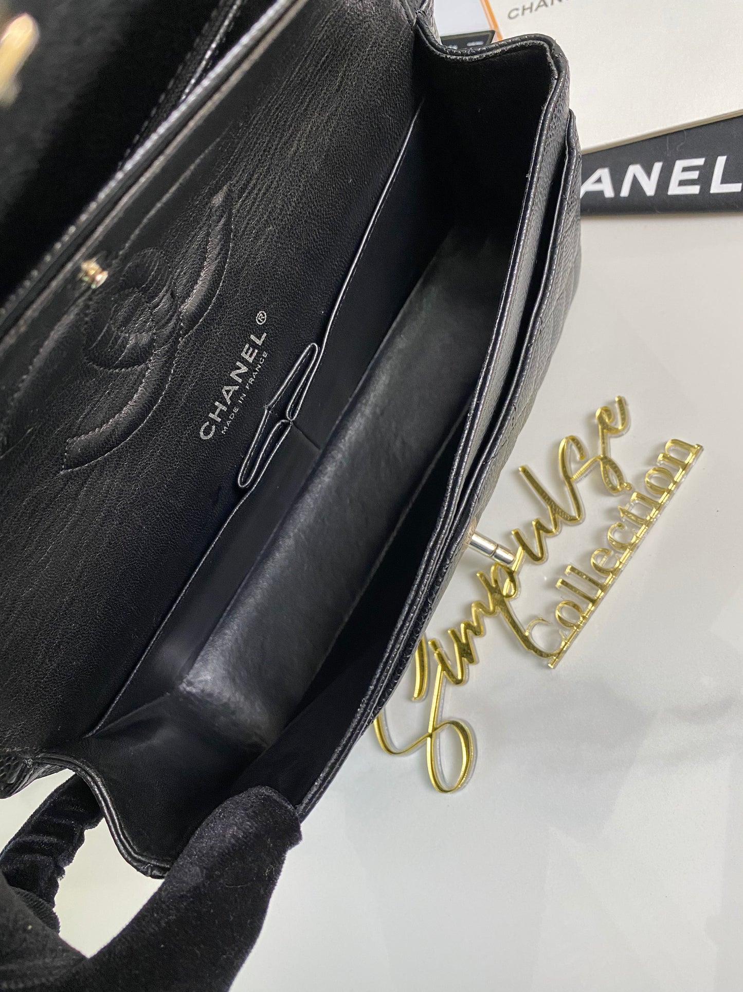 Classic Medium Double Flap Caviar SHW