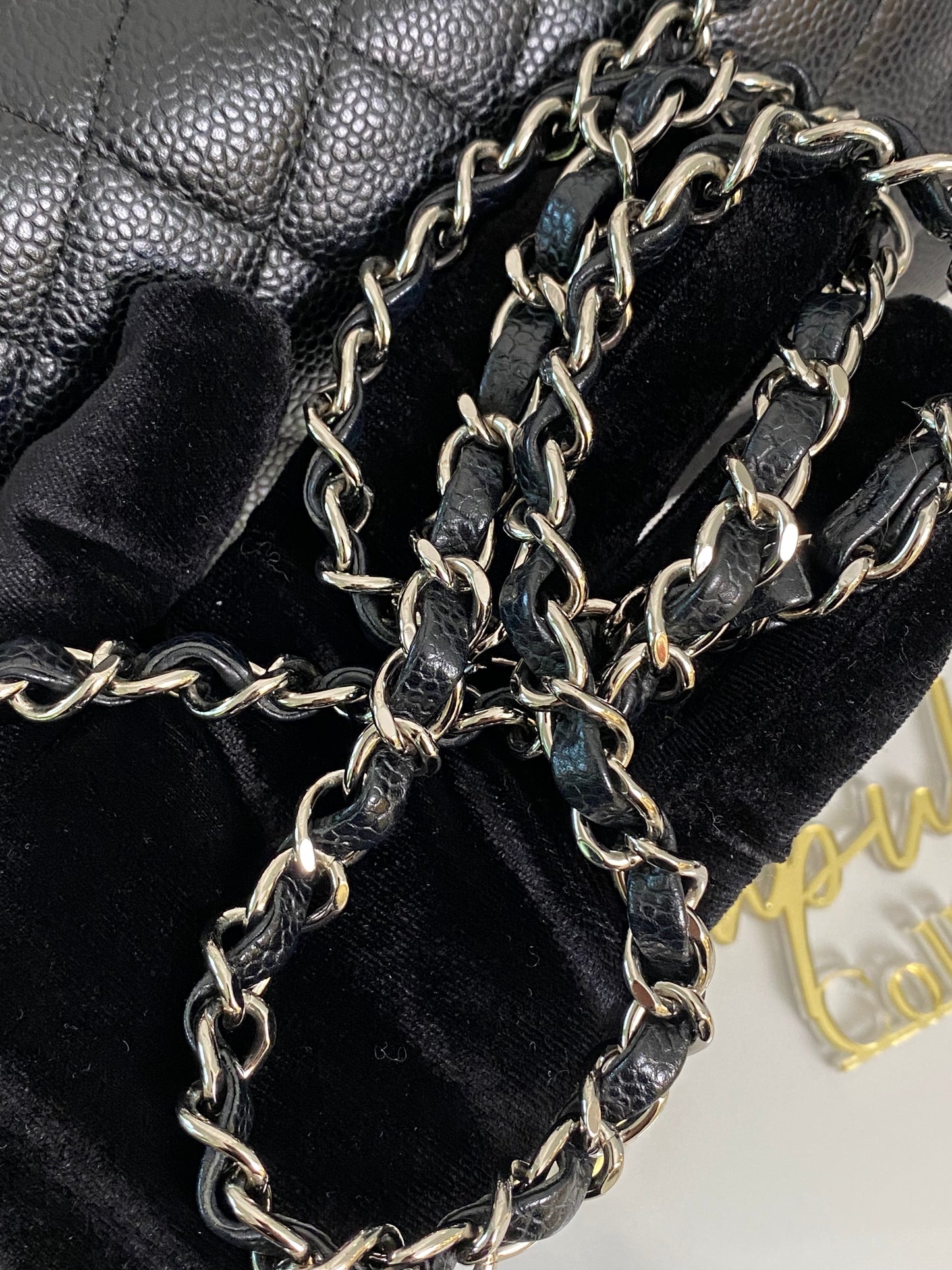 Classic Medium Double Flap Caviar SHW