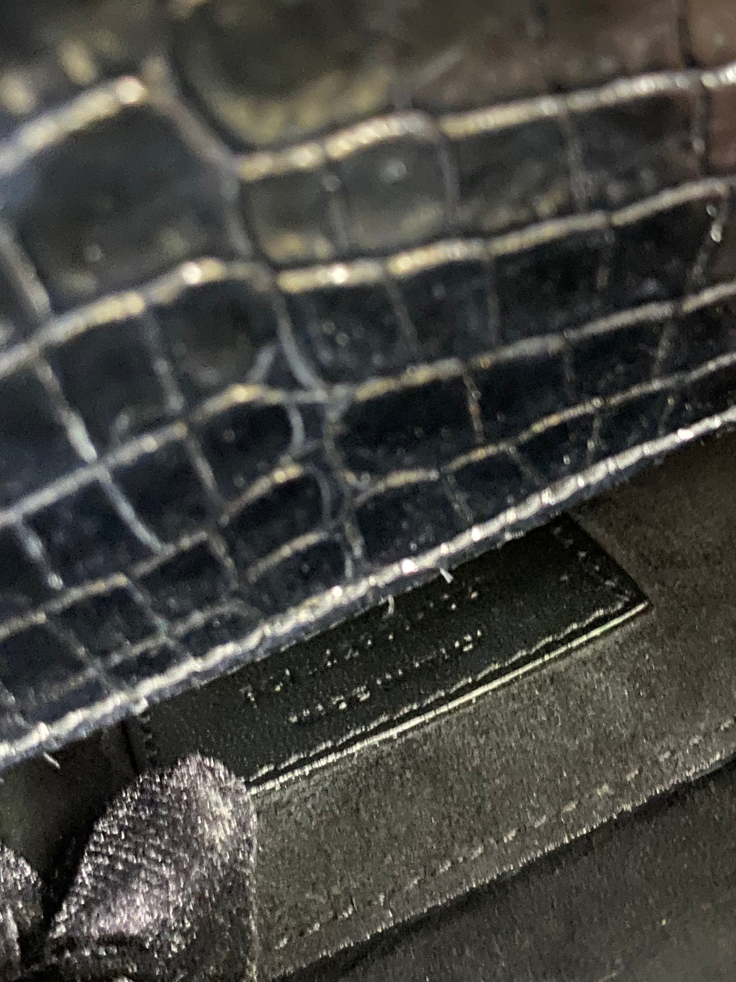 Y S L Sunset Medium Croc Embossed