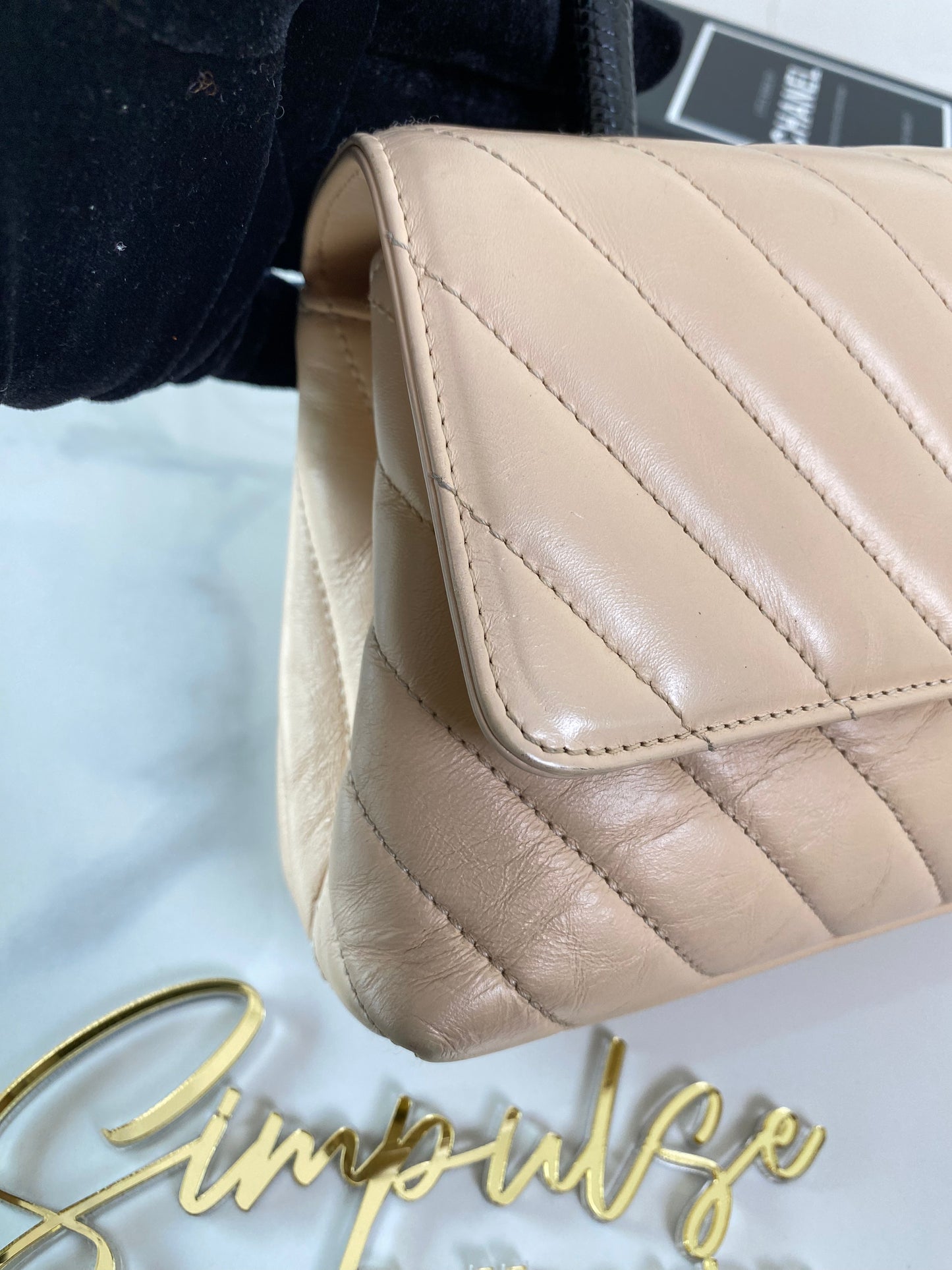 Coco Small Chevron Quilted GHW